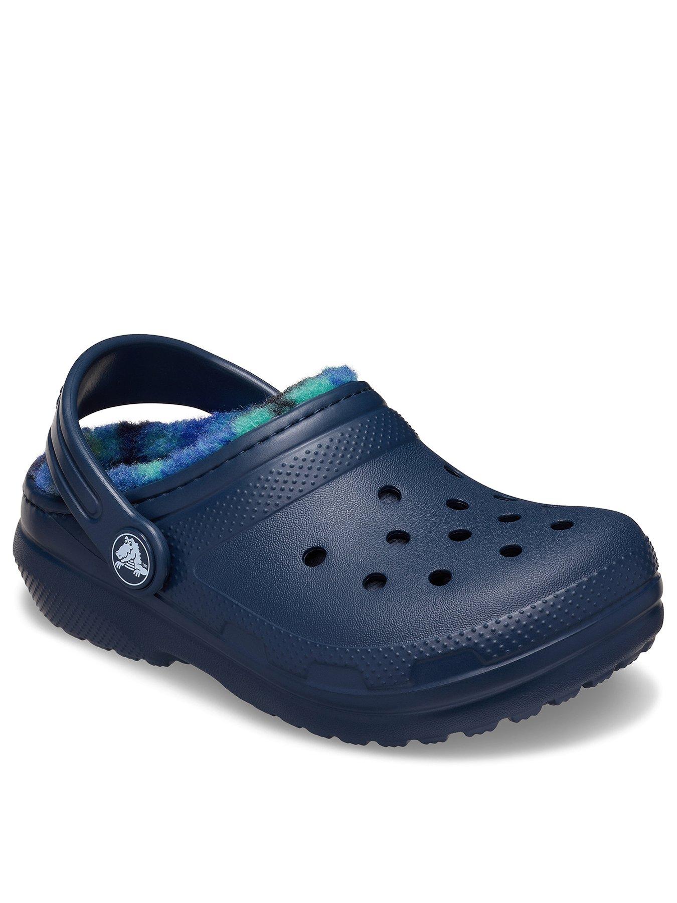  image of crocs-classic-lined-bold-check-clog-blue