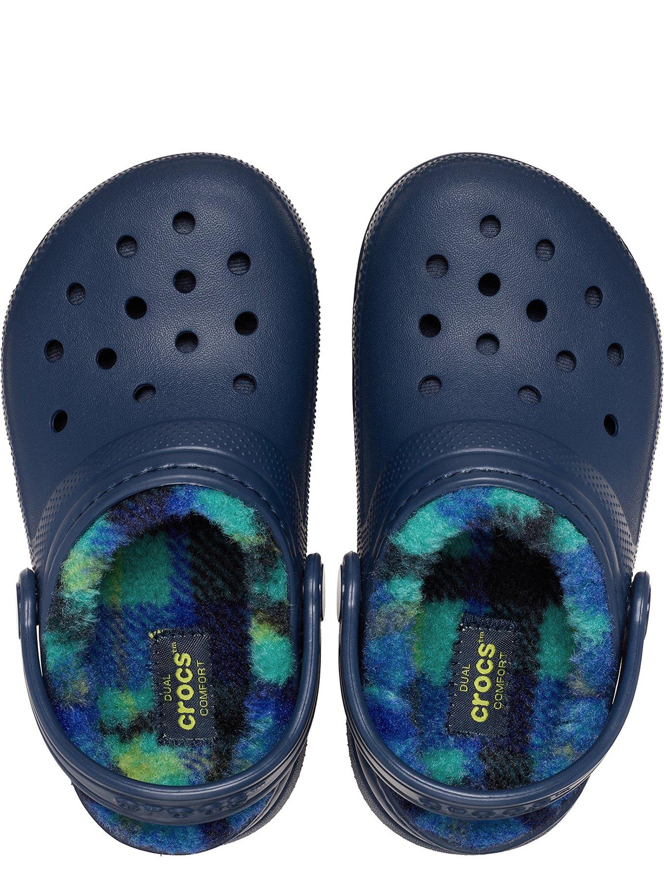  image of crocs-classic-lined-bold-check-clog-blue