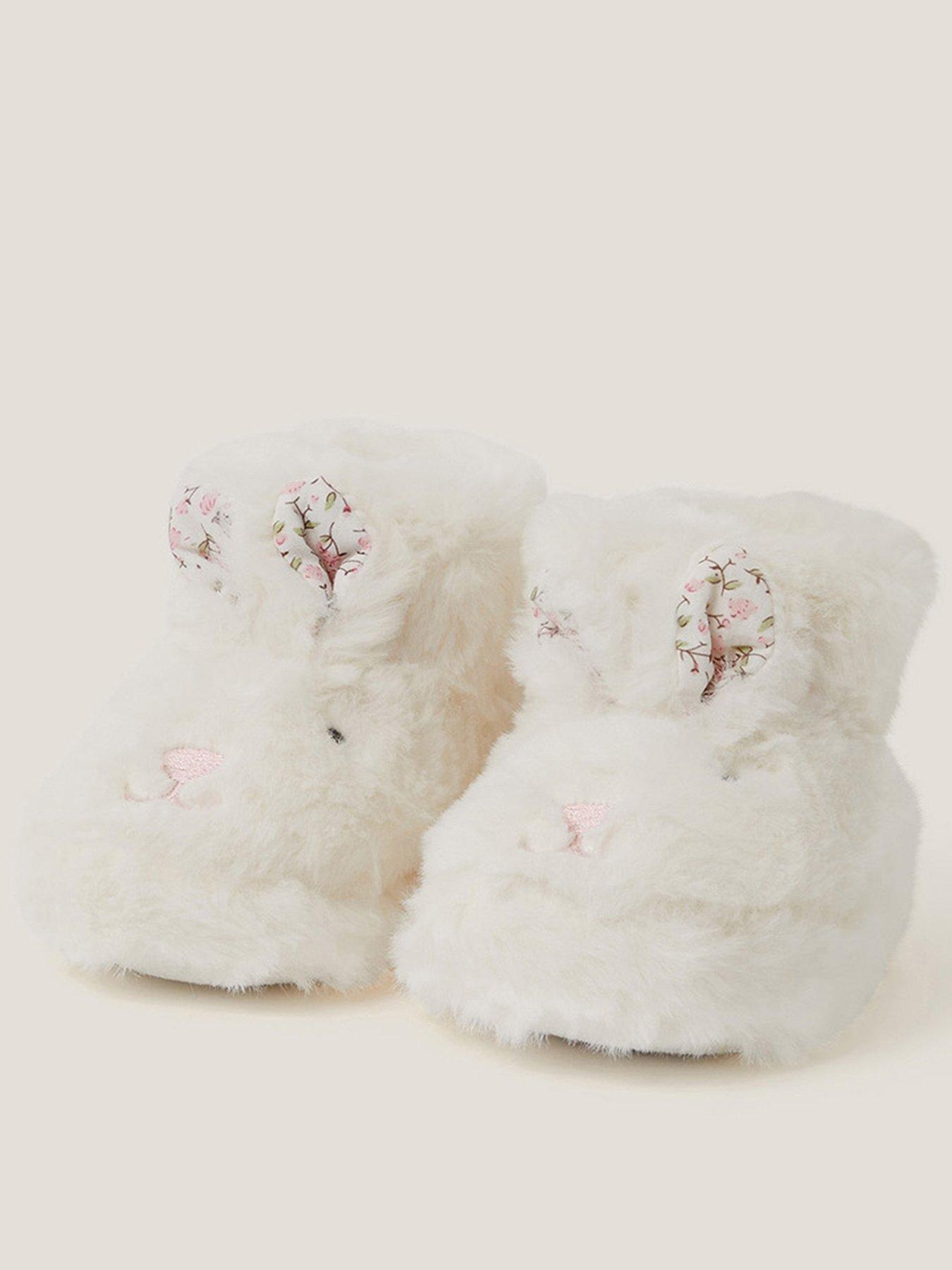 undefined Baby Girls Bunny Slipper Bootie - Light Cream