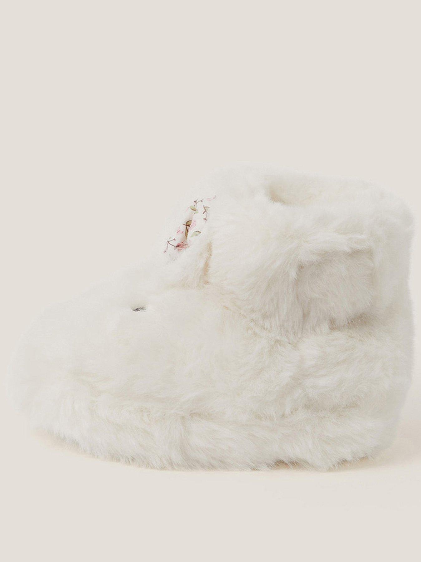 undefined Baby Girls Bunny Slipper Bootie - Light Cream