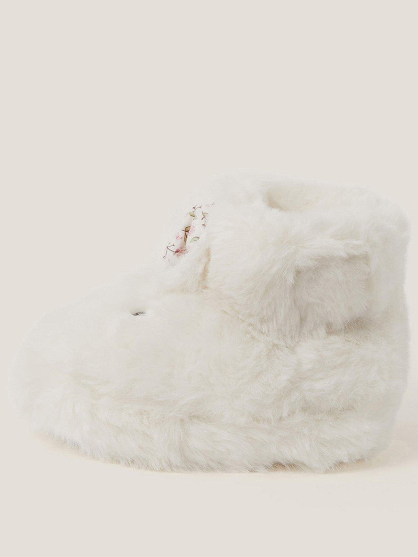 Image 2 of 3 of Monsoon Baby Girls Bunny Slipper Bootie - Light Cream