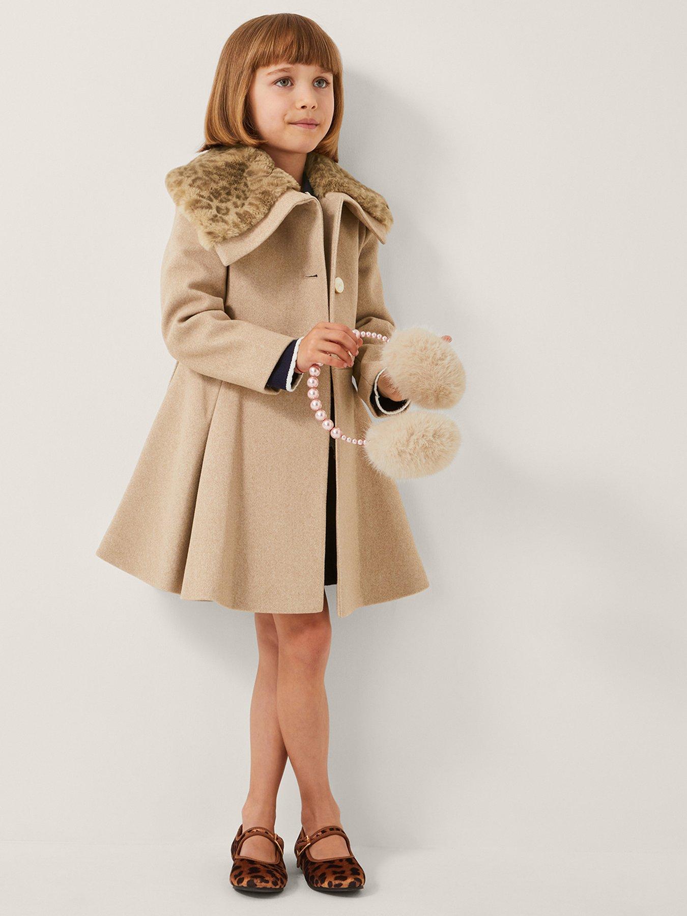 Monsoon Girls Leopard Coat - Beige