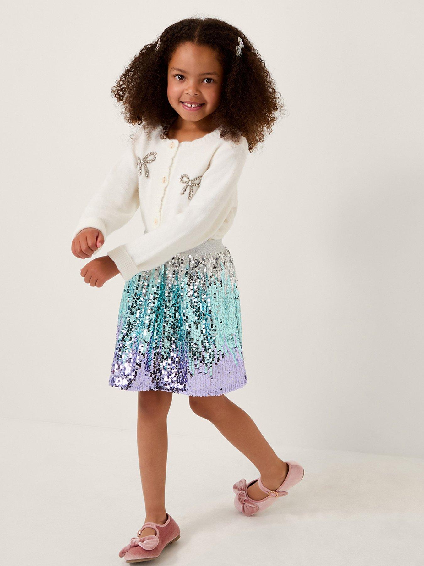 undefined Girls Mermaid Sequin Ombre Skirt - Multi