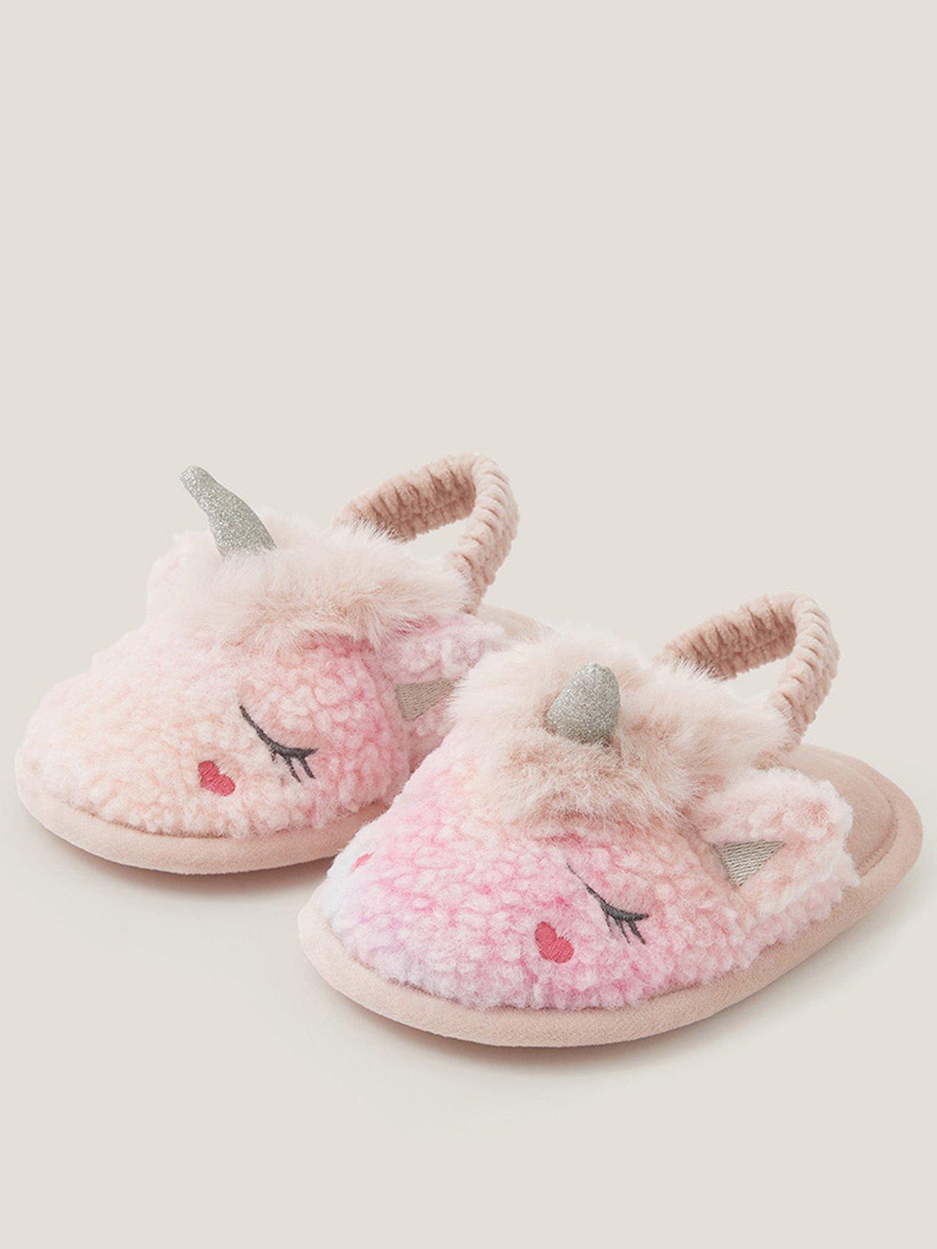 Image 1 of 3 of Monsoon Girls Unicorn Marble Slider Slippers - Multi