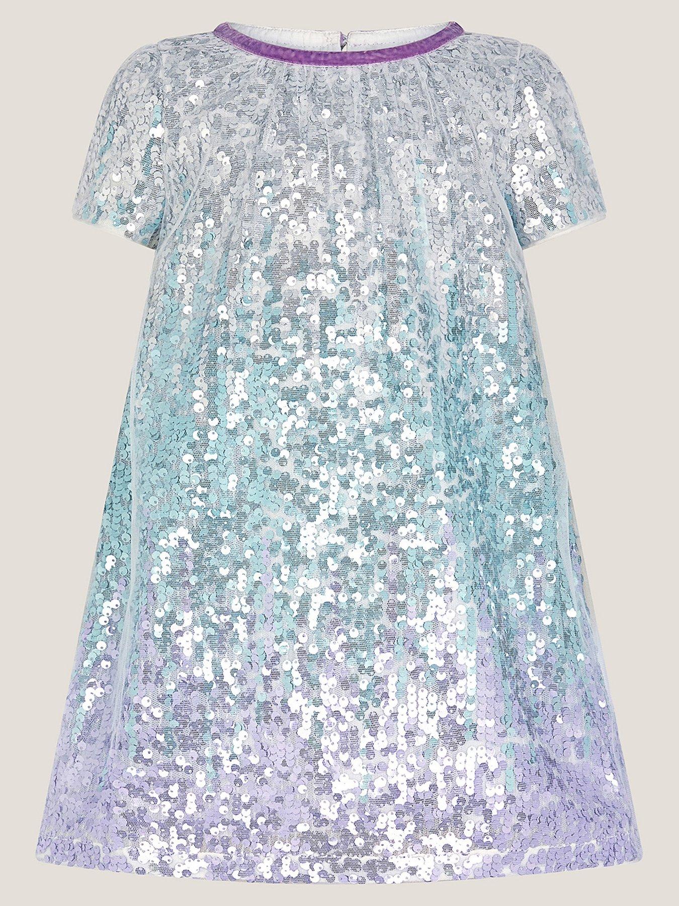 Image 2 of 4 of Monsoon Baby Girls Mermaid Ombre Sequin Dress - Multi