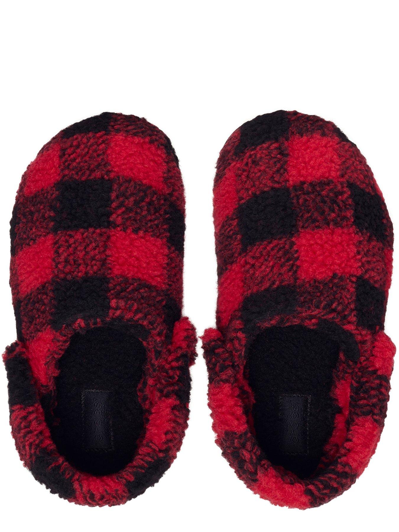 Image 4 of 6 of Crocs Classic Buff Check Cozzzy Slipper T - Red
