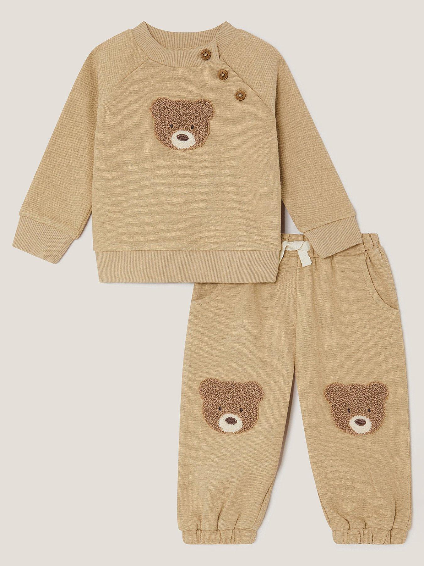 undefined Baby Boys Benny Bear Sweat Set - Brown