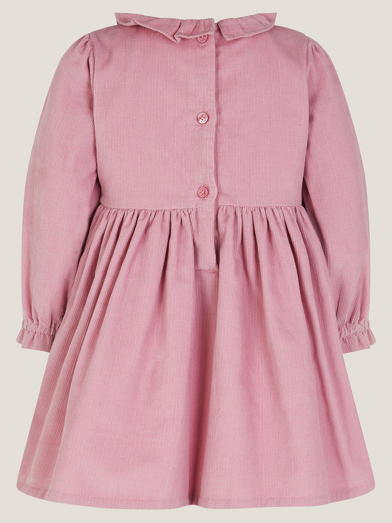 Image 2 of 3 of Monsoon Baby Girls Felicity Cord Applique Dress - Pink