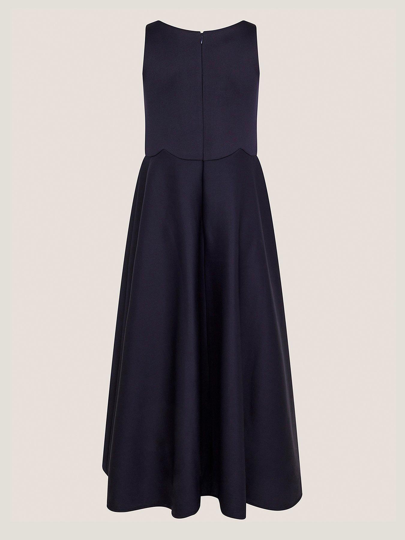 Image 3 of 4 of Monsoon Girls Grecian Sequin Detail Scuba Dress - Navy