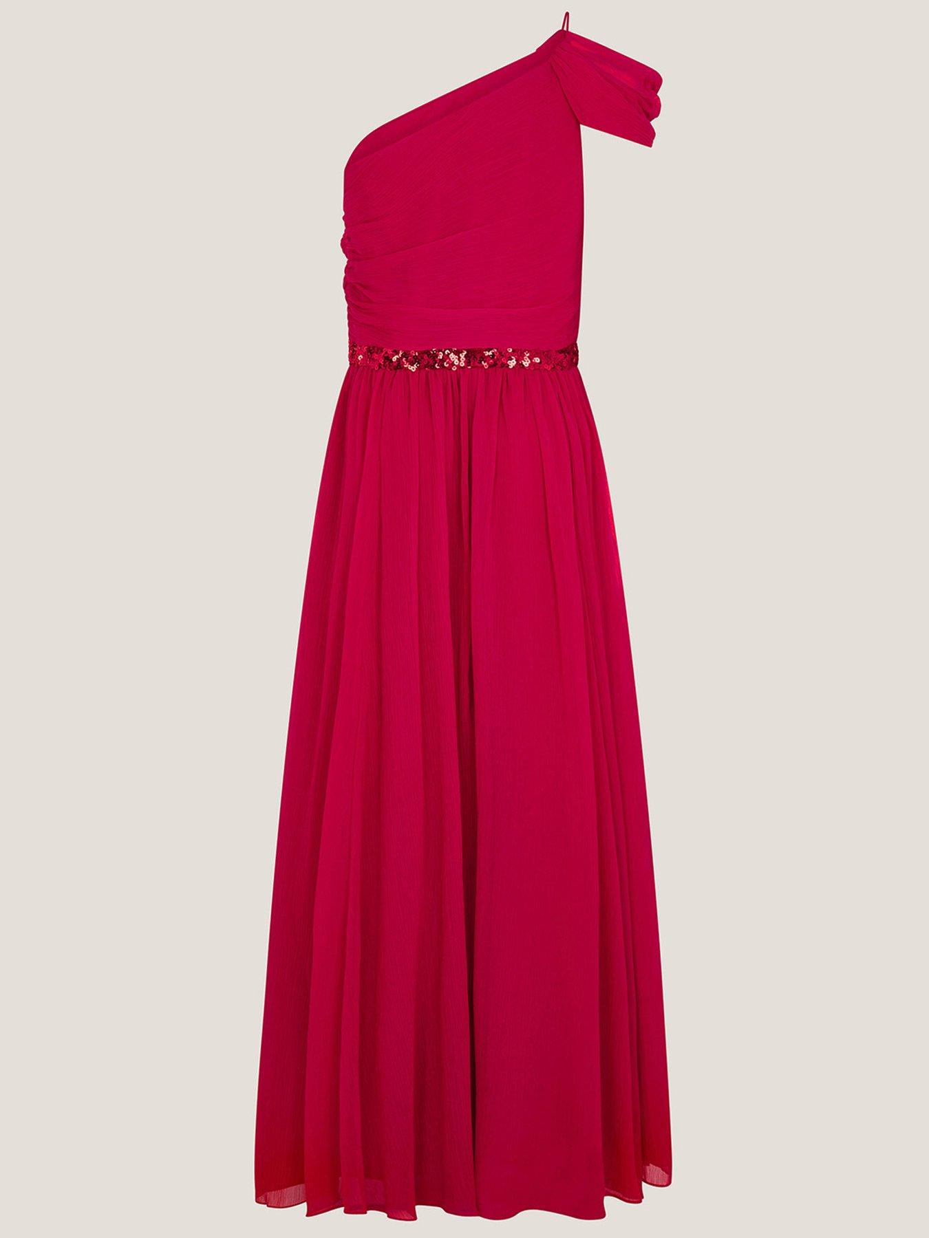 Image 2 of 4 of Monsoon Girls Sequin One Shoulder Texas Dress - Red