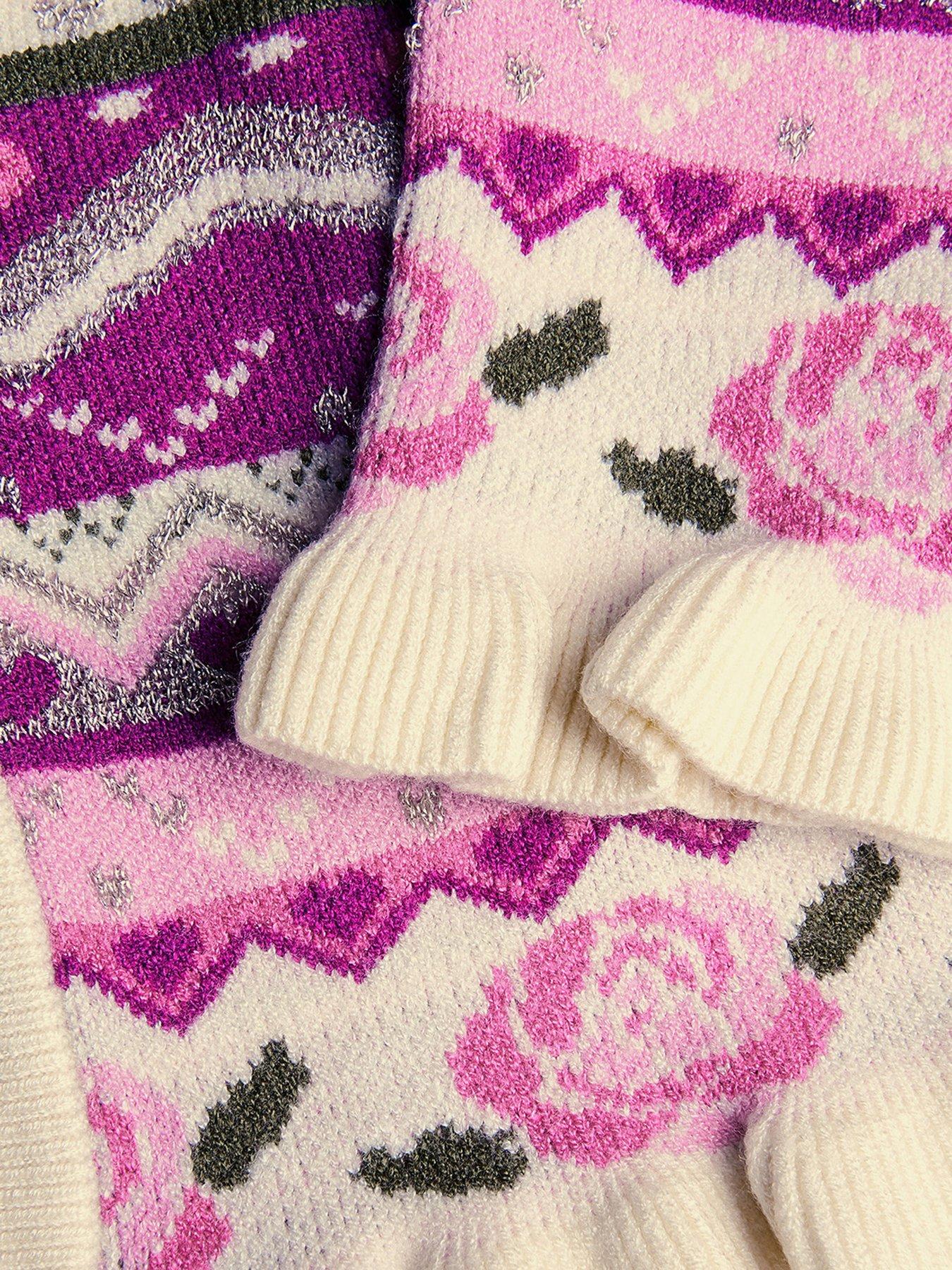 Image 4 of 4 of Monsoon Girls Rose All Over Edge Knitted Cardigan - Pink
