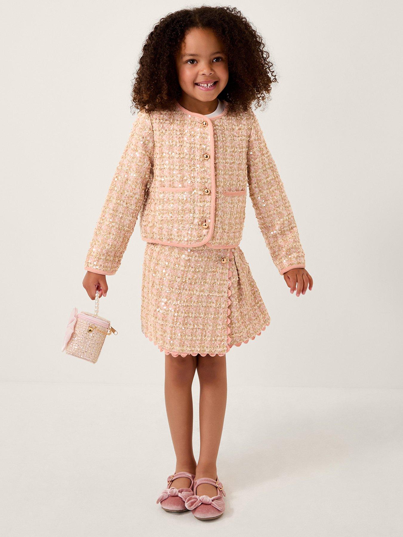 undefined Girls Tweed Skort - Pink