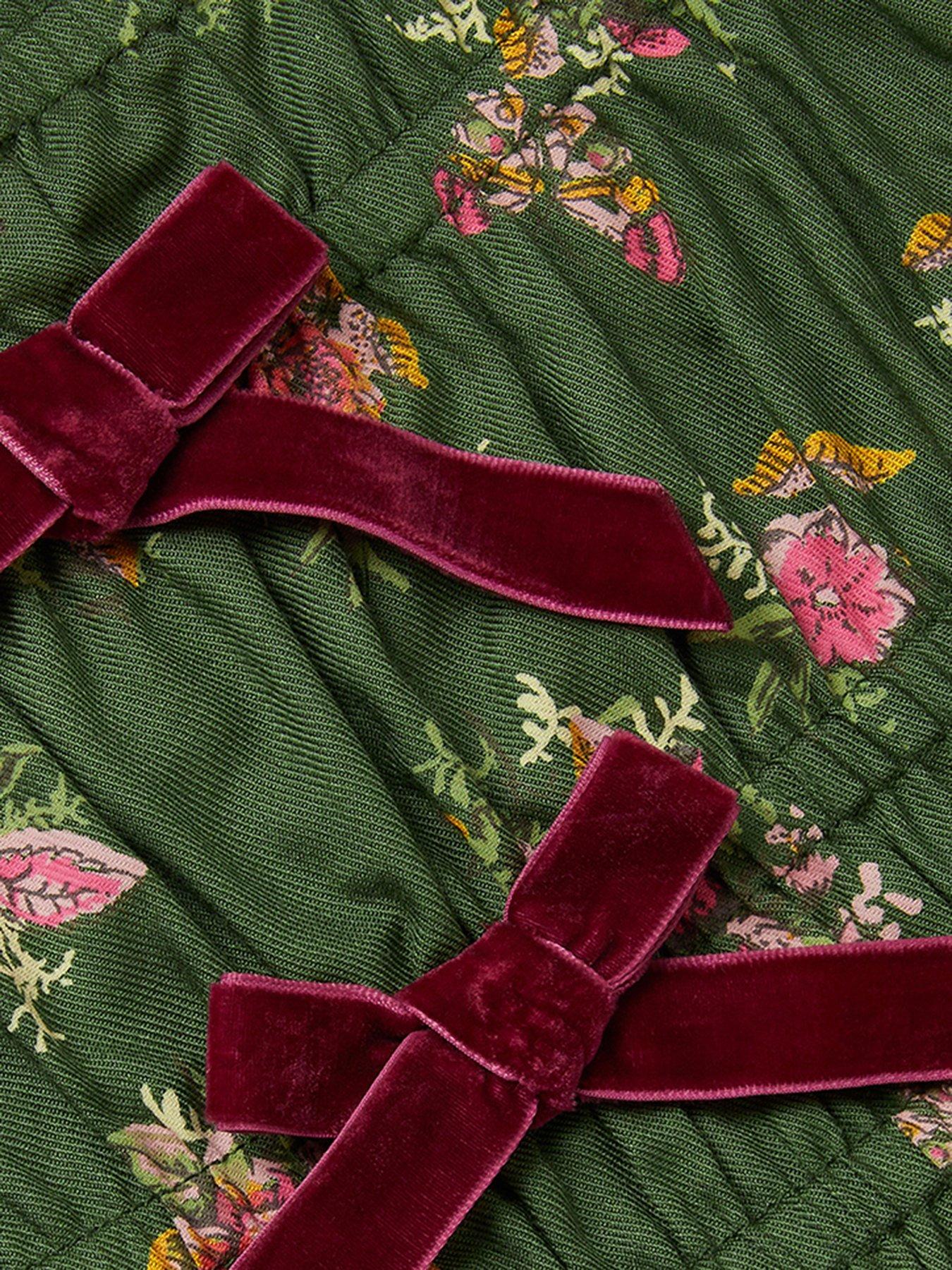 Image 4 of 4 of Monsoon Girls Butterfly Floral Bow Dress - Green