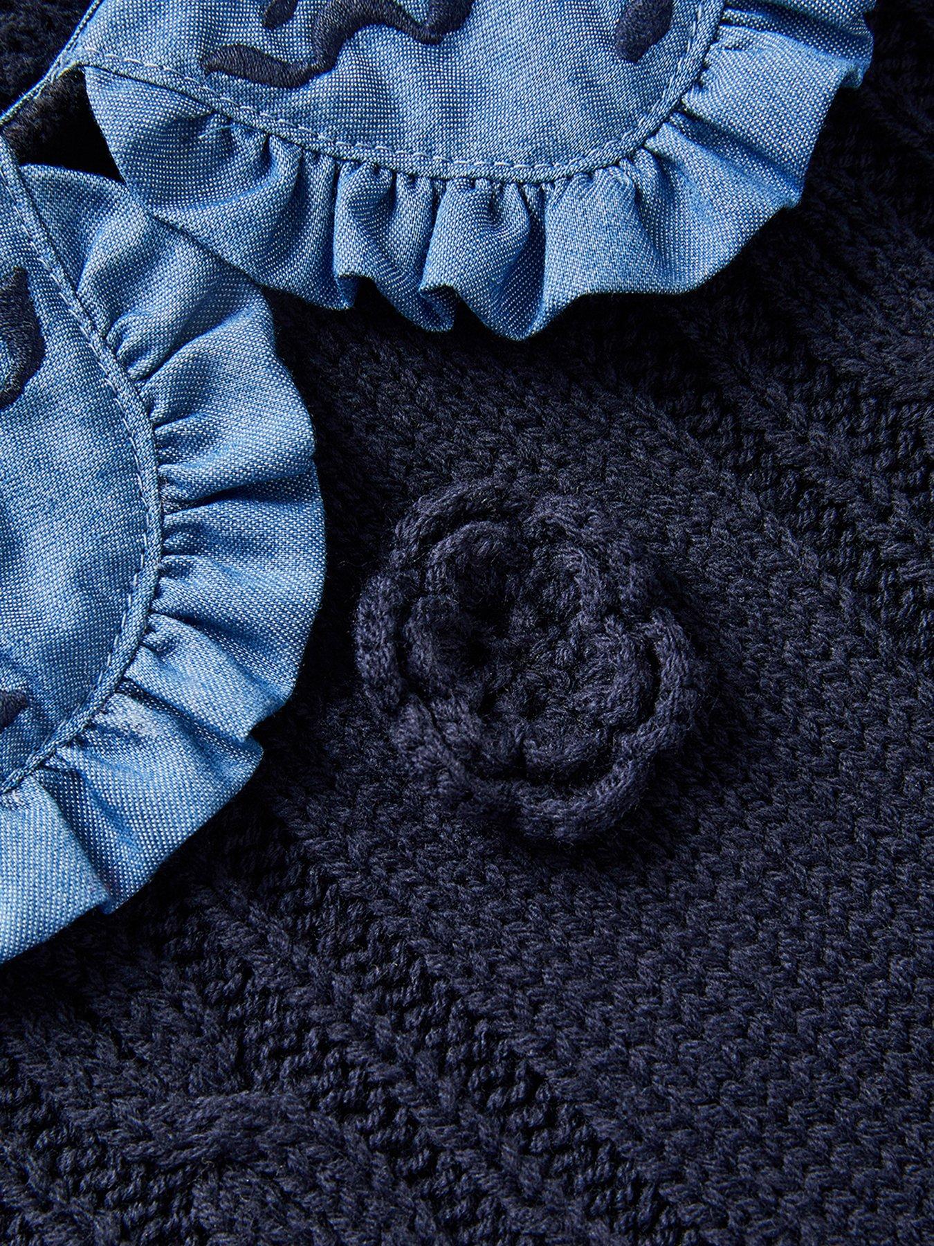 Image 3 of 3 of Monsoon Girls 2 in 1 Knitted Tank Top and Chambray Blouse - Blue