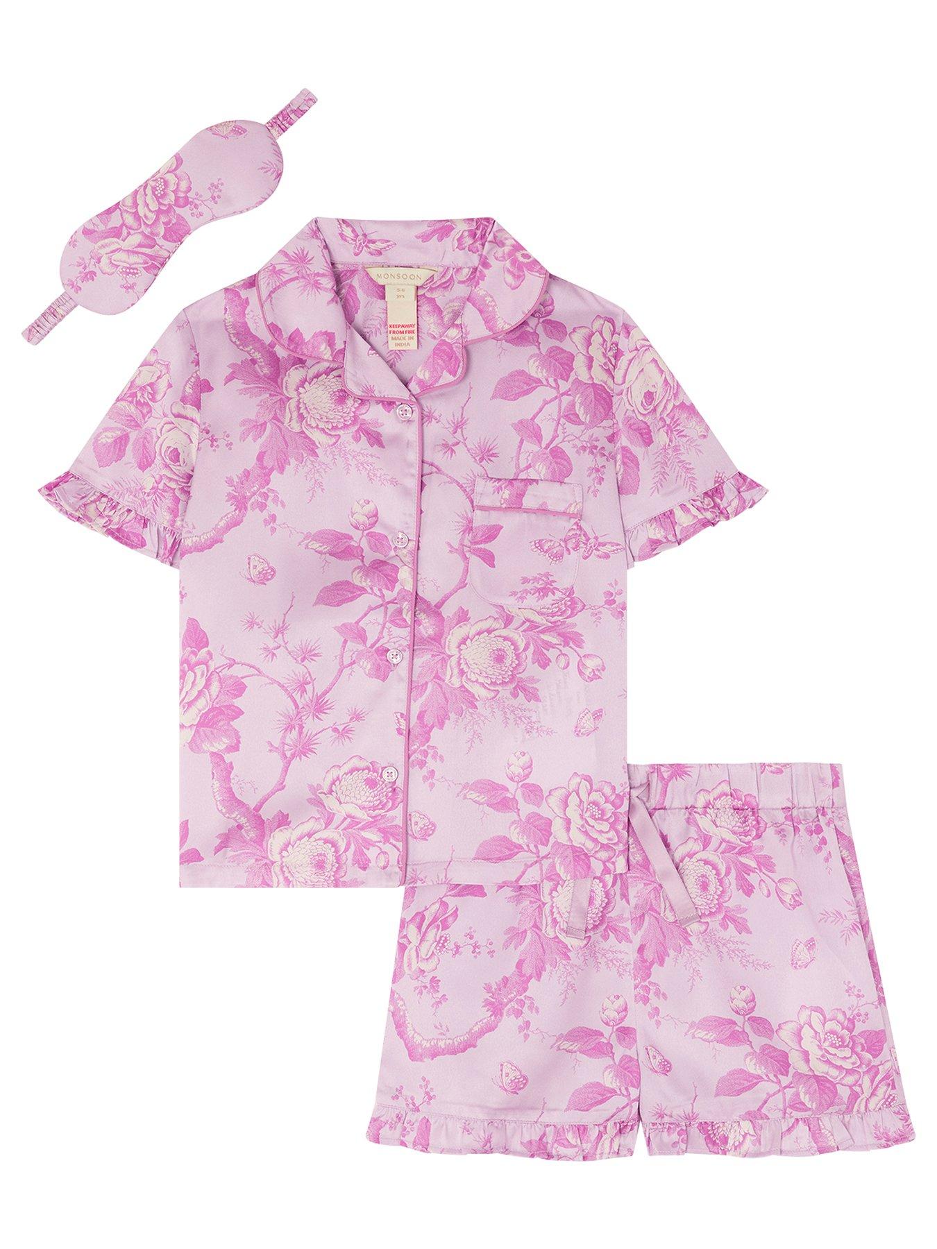 undefined Girls Satin Heritage Short Pyjamas - Light Purple