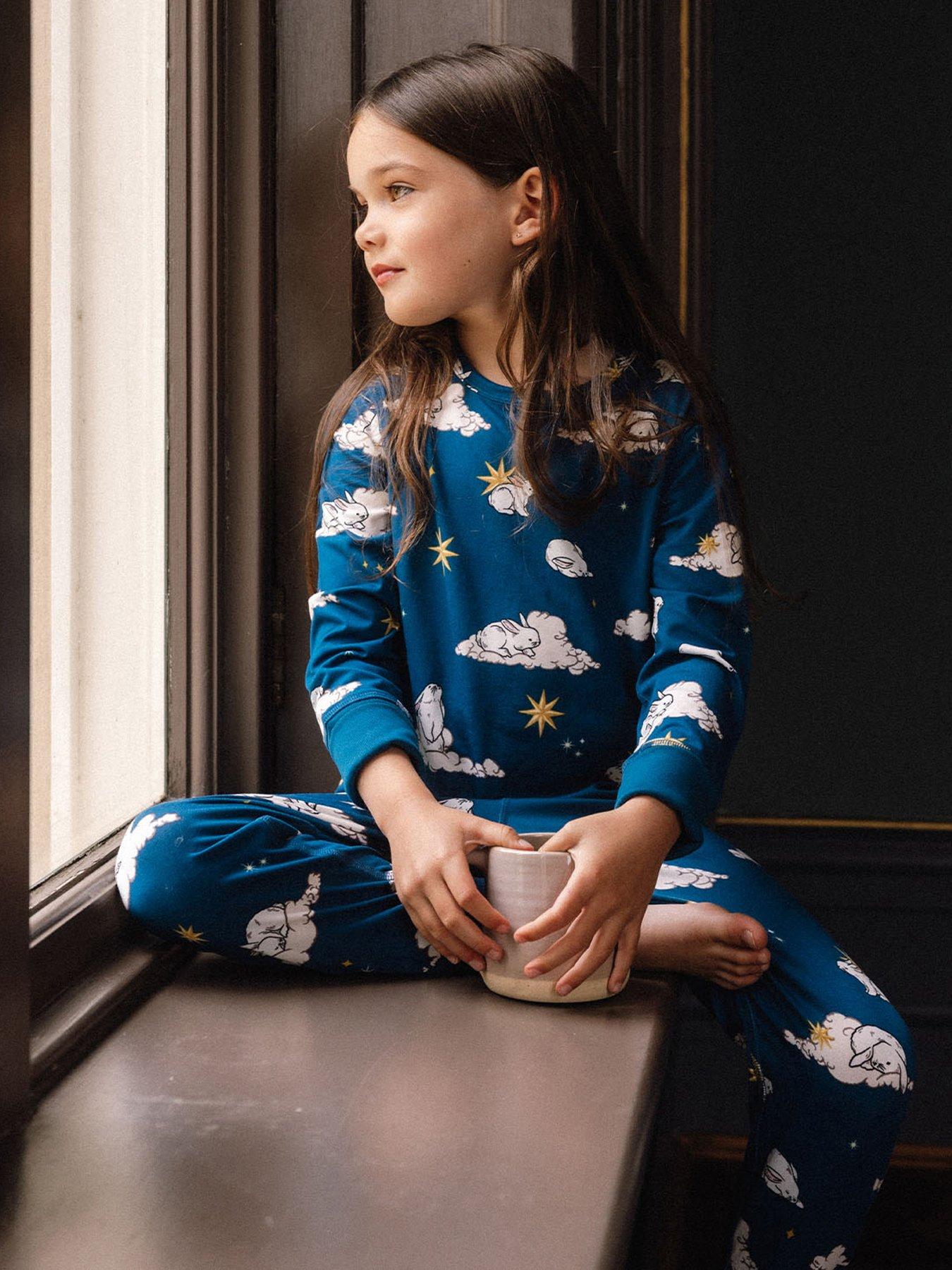chelsea-peers-unisex-kids-2-pack-celestial-bunny-and-hedgehog-print-pyjamas-multi