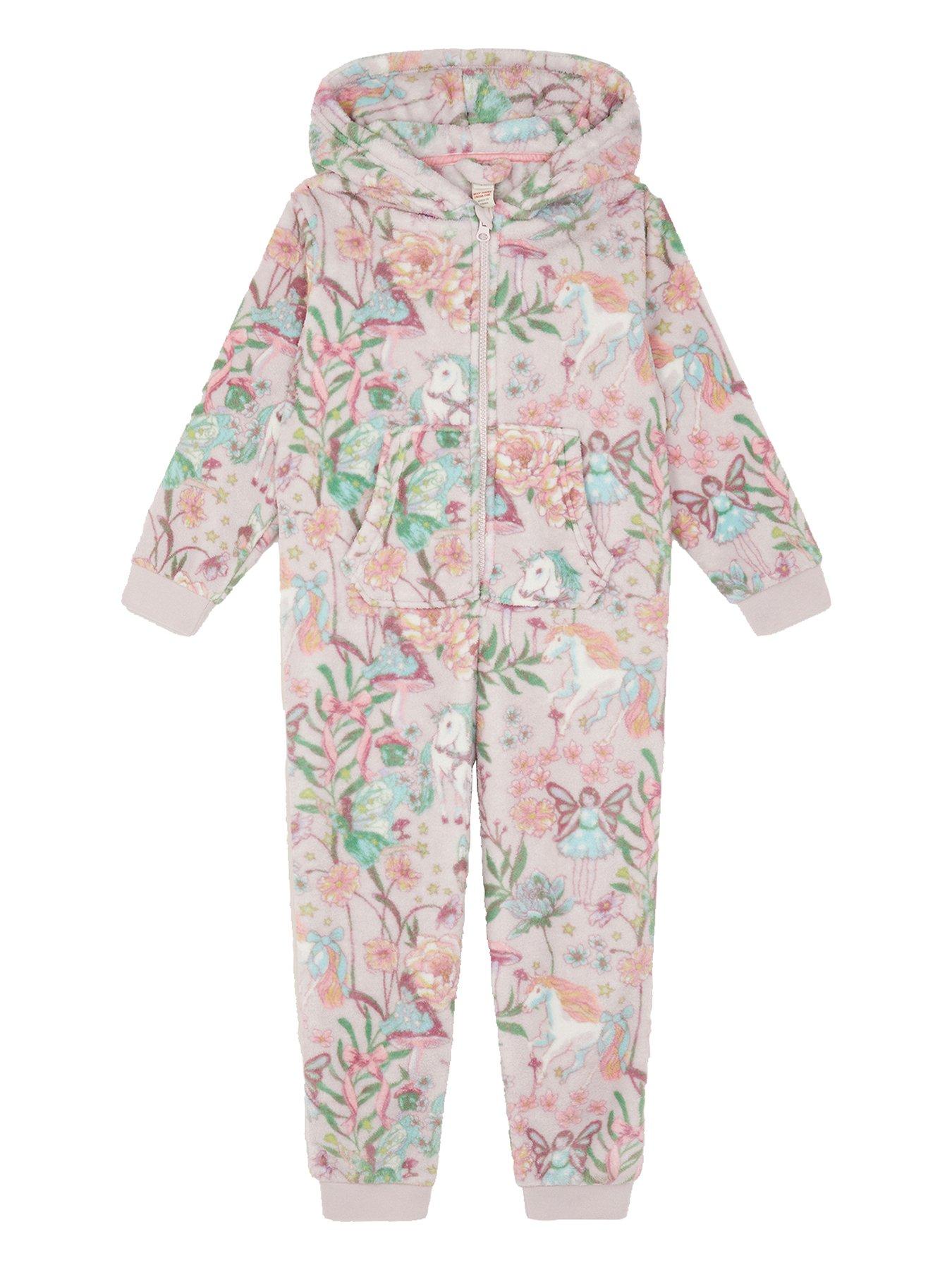 Image 2 of 4 of Monsoon Girls Fairies Unicorn Fleece All in One - Pink