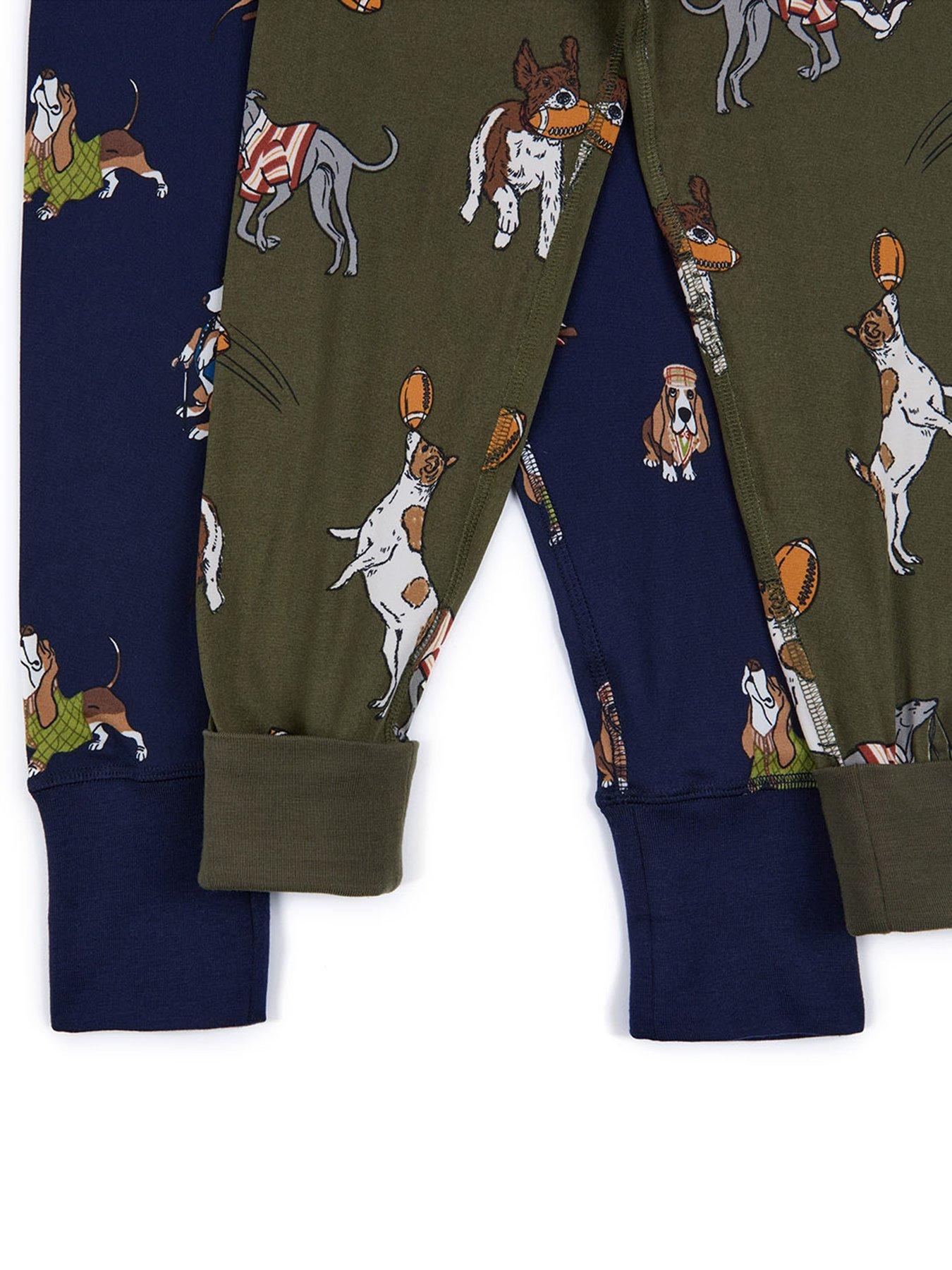Image 4 of 4 of CHELSEA PEERS Unisex Kids 2 Pack Rugby Dogs Print Pyjamas - Multi