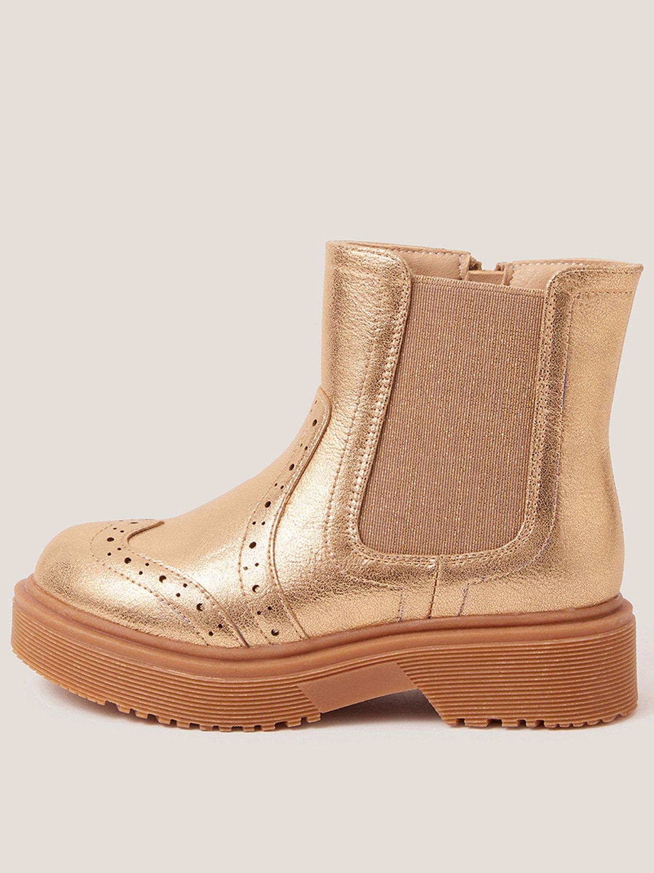 monsoon-girls-chelsea-pu-boot-gold