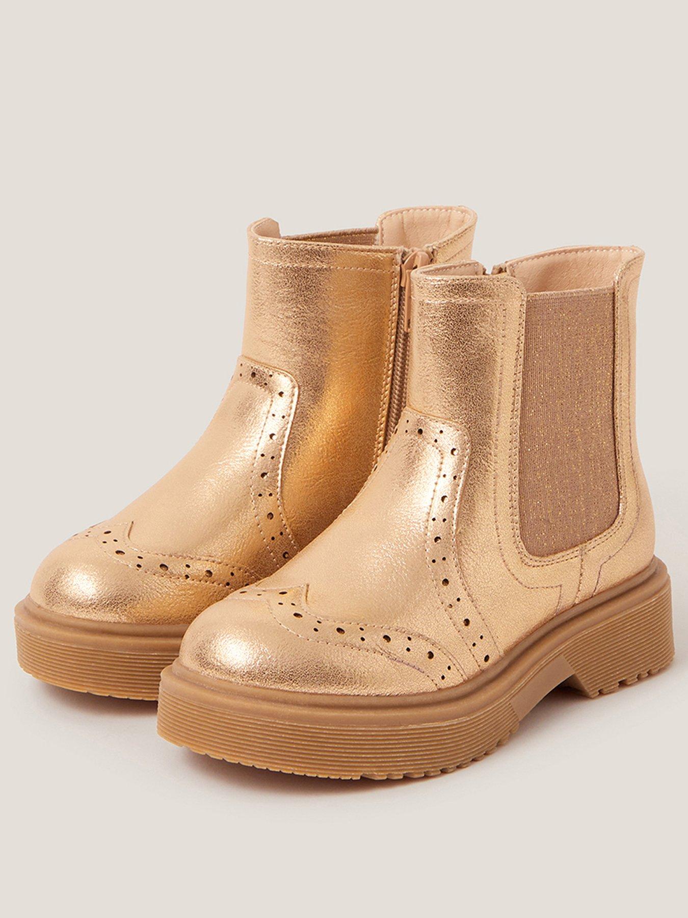 Image 2 of 3 of Monsoon Girls Chelsea Pu Boot - Gold