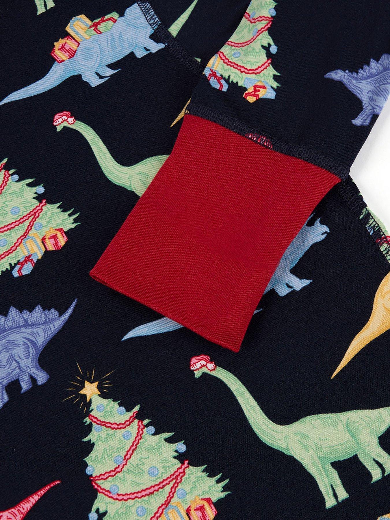  image of chelsea-peers-unisex-kids-christmas-dinosaurs-pyjamas-navy