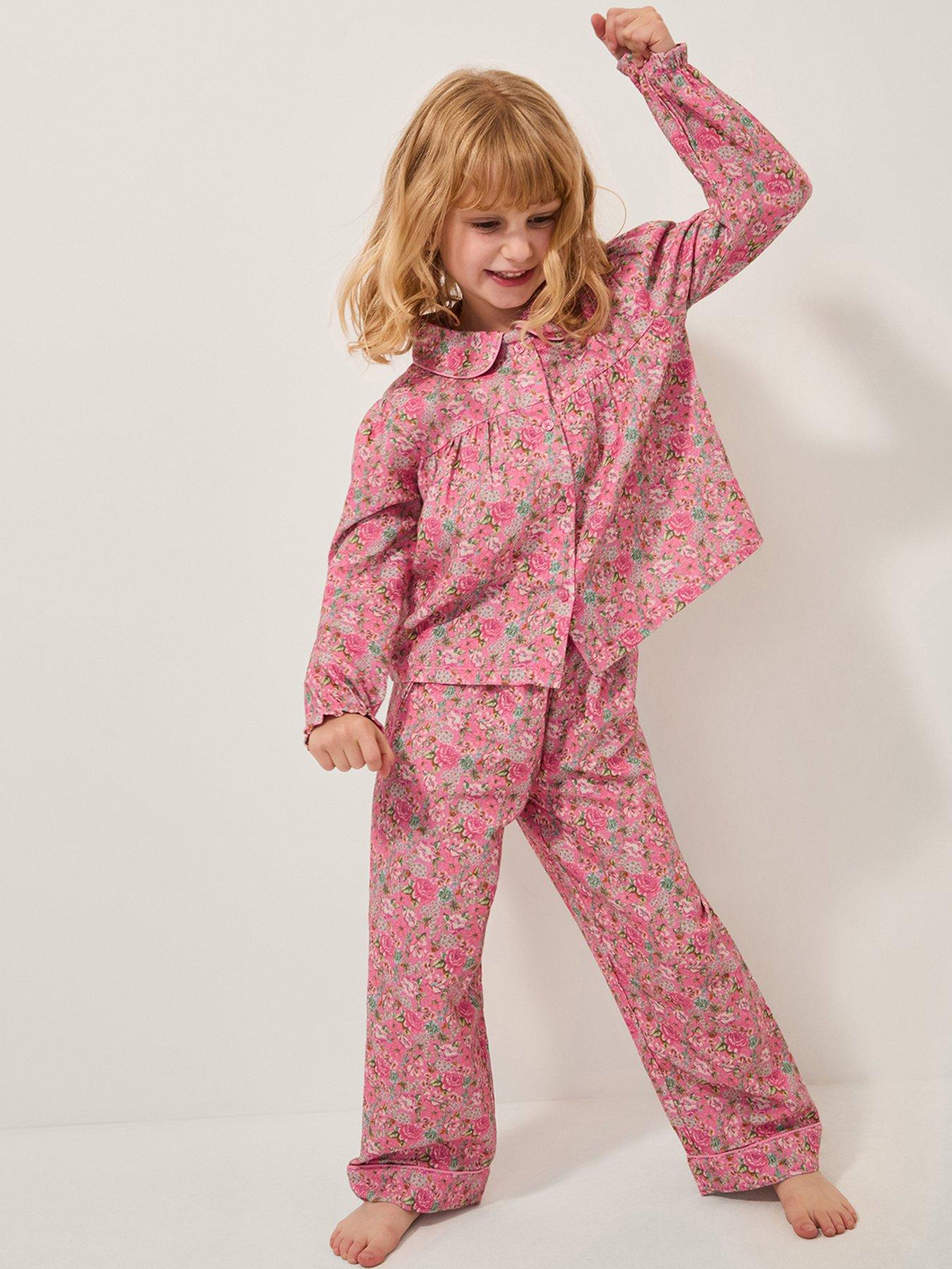 undefined Girls Woven Ditsy Floral Print Pyjamas - Pink
