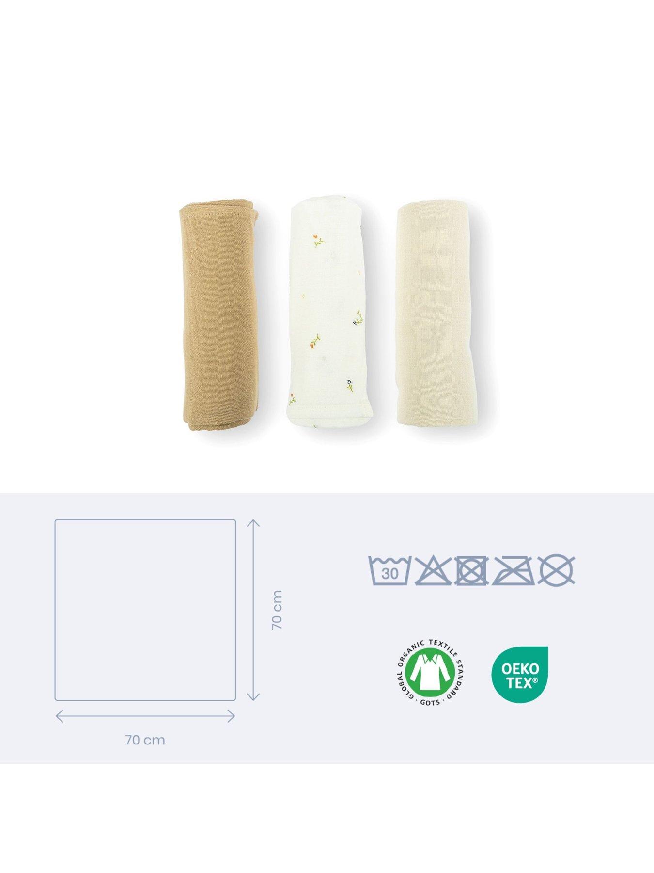Image 4 of 5 of Babymoov Lovely Muslin Cloths (Set of 3) - Sweety Cream