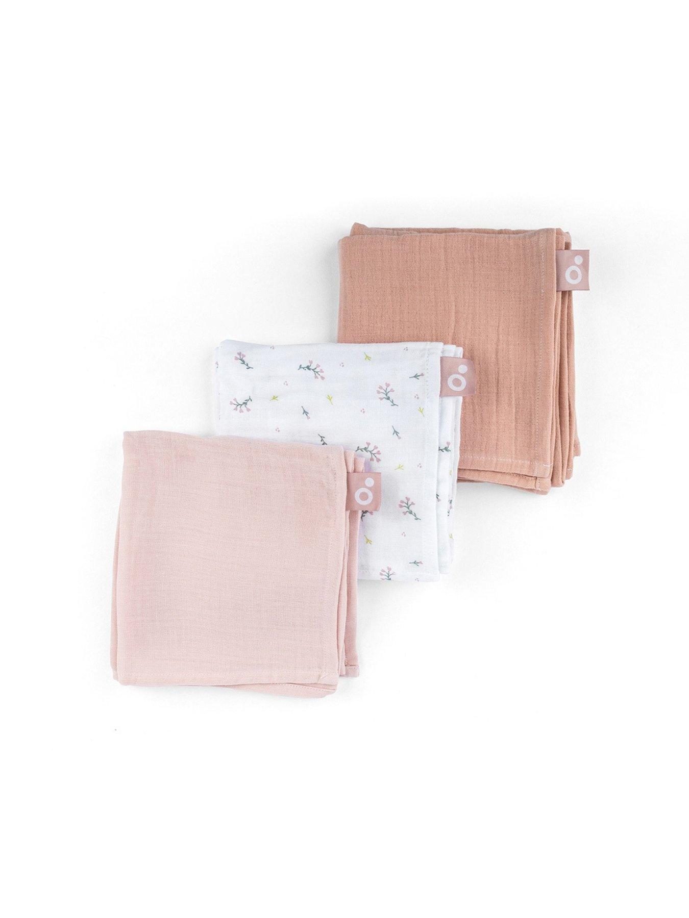 undefined Lovely Muslin Cloths (Set of 3) - Pink Flowers