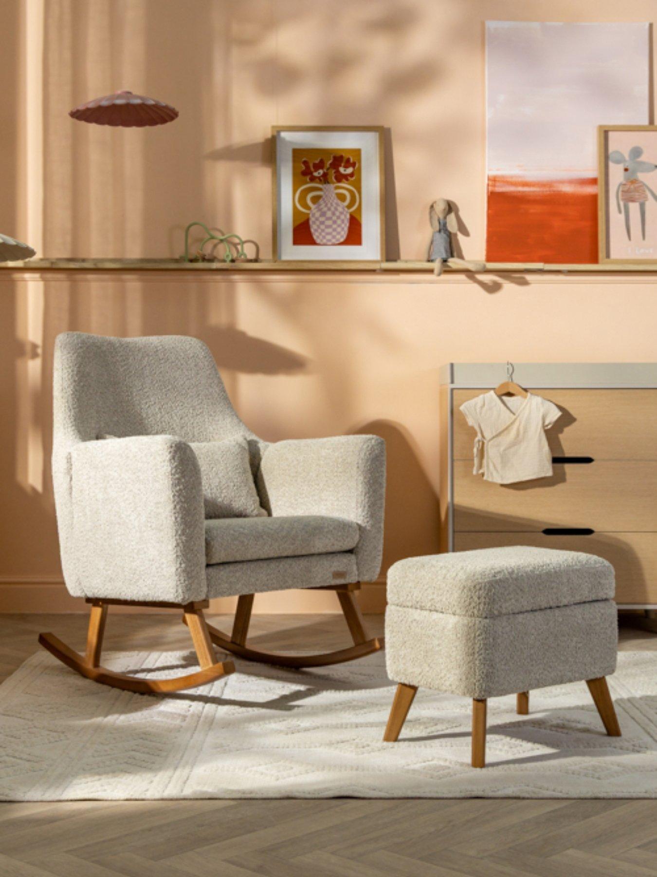 Tutti Bambini Oscar Luxe Rocking Chair  &  Footstool - Teddy Mushroom