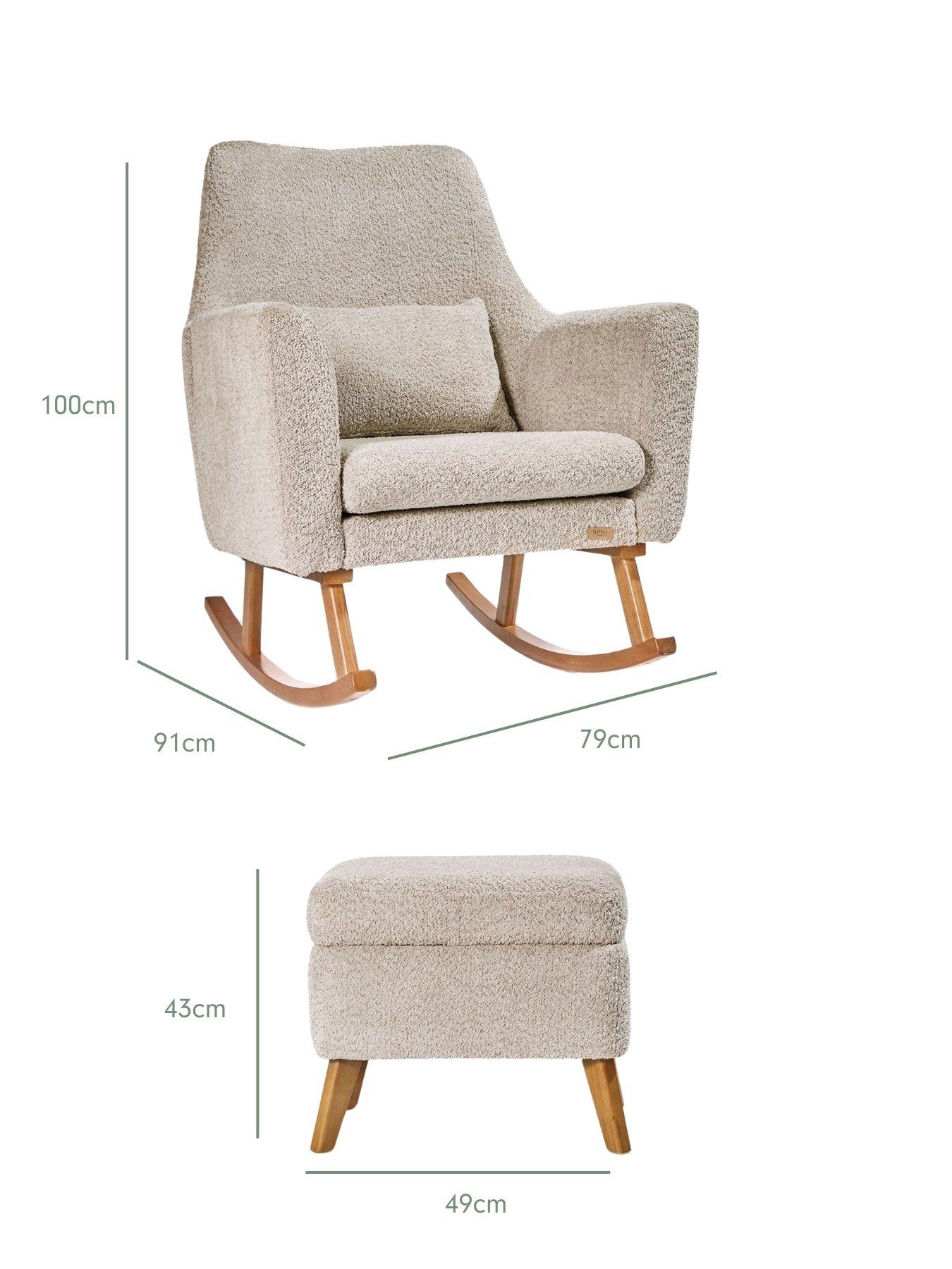 Image 7 of 7 of Tutti Bambini Oscar Luxe Rocking Chair & Footstool - Teddy Mushroom
