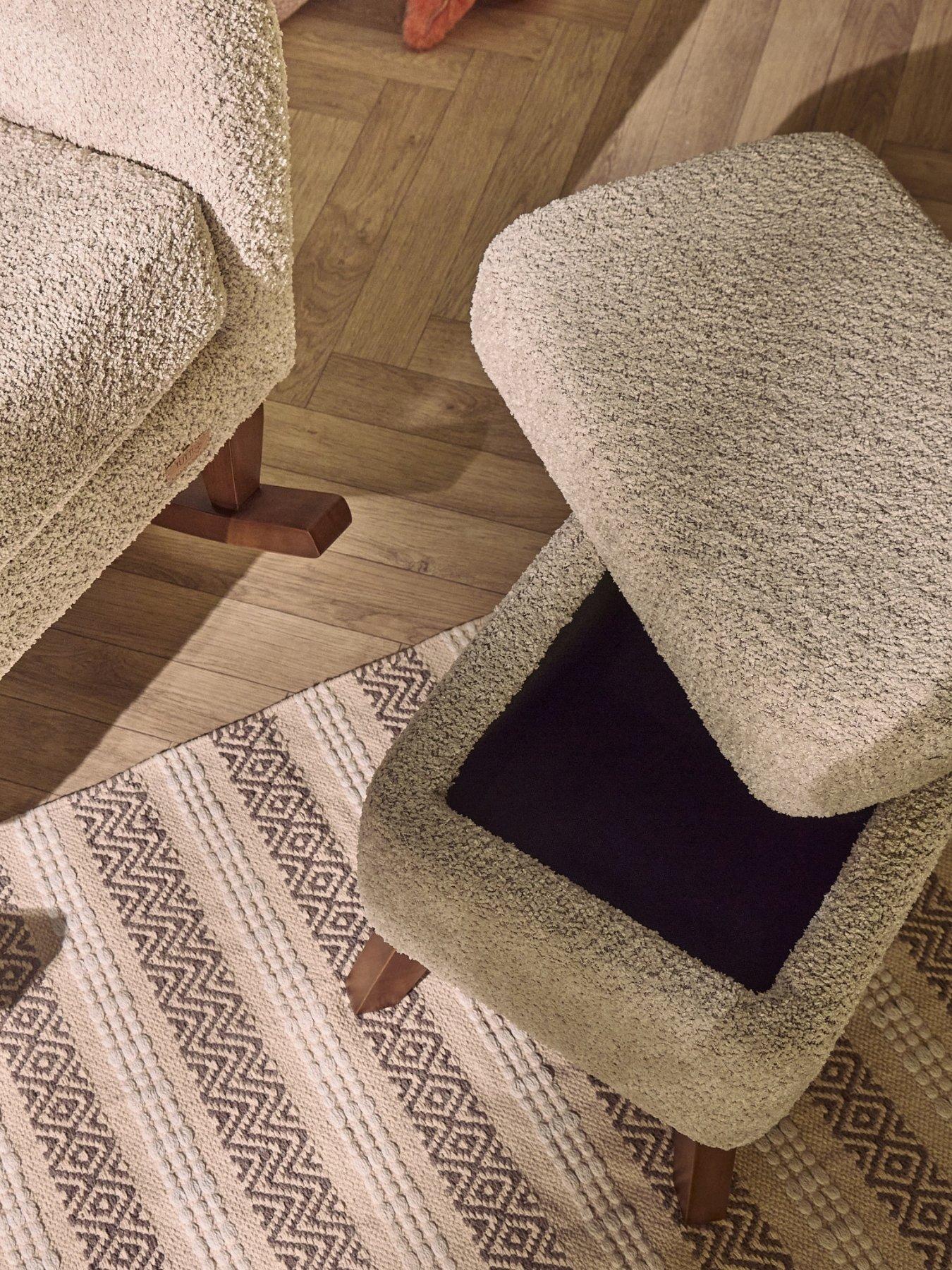 Image 6 of 7 of Tutti Bambini Harper Wingback Rocking Chair & Foot Stool - Teddy Mushroom