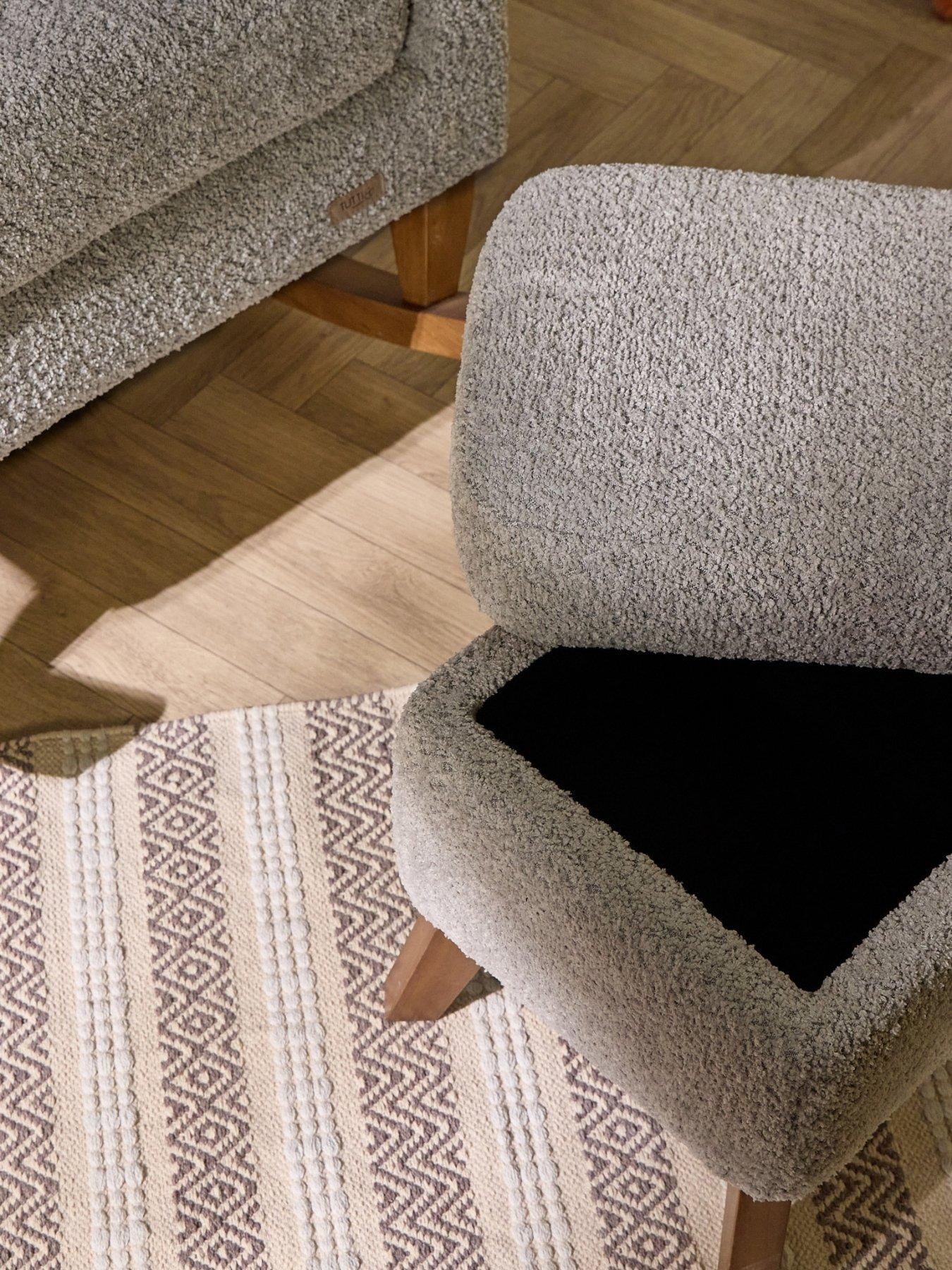  image of tutti-bambini-harper-wingback-rocking-chair-foot-stool-teddy-cloud-grey