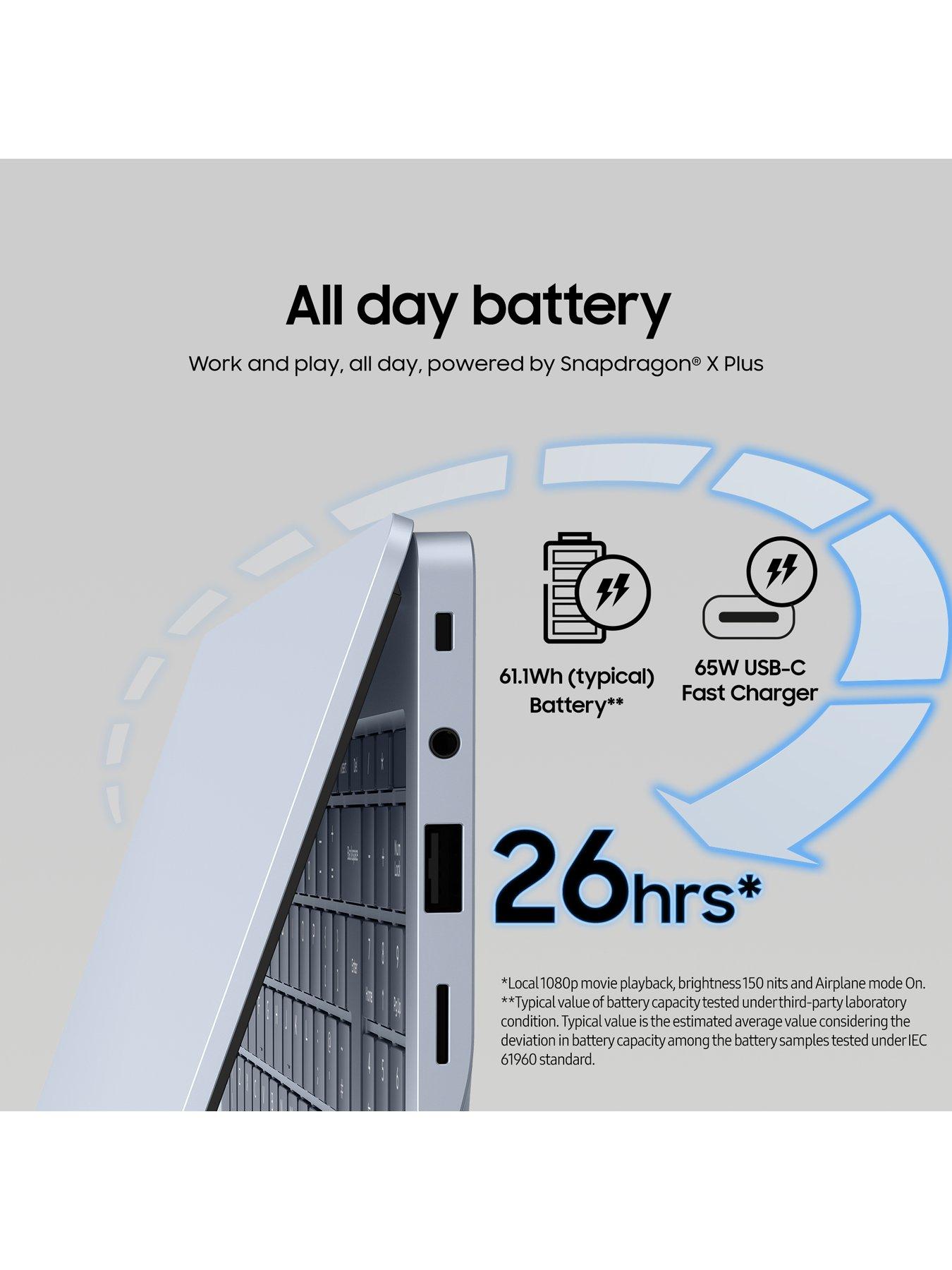 Image 5 of 7 of Samsung Galaxy Book4 Edge Copilot+ PC Laptop&nbsp;- 15.6in FHD IPS, Qualcomm Snapdragon X (8-Core),&nbsp;16GB RAM, 256GB SSD, Sapphire Blue - with Galaxy Watch7 BT