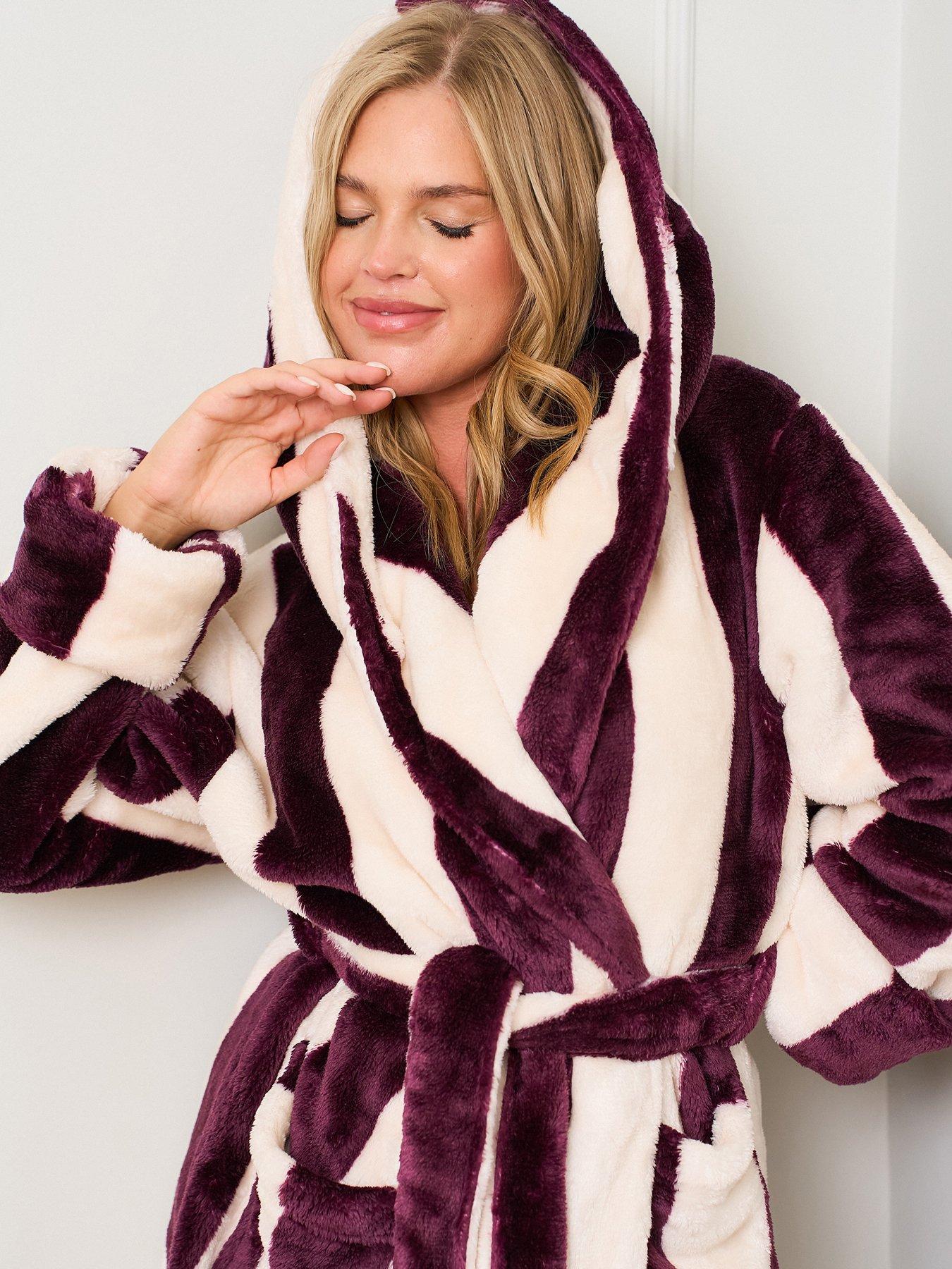  image of jim-jam-the-label-two-tone-robe-burgundy