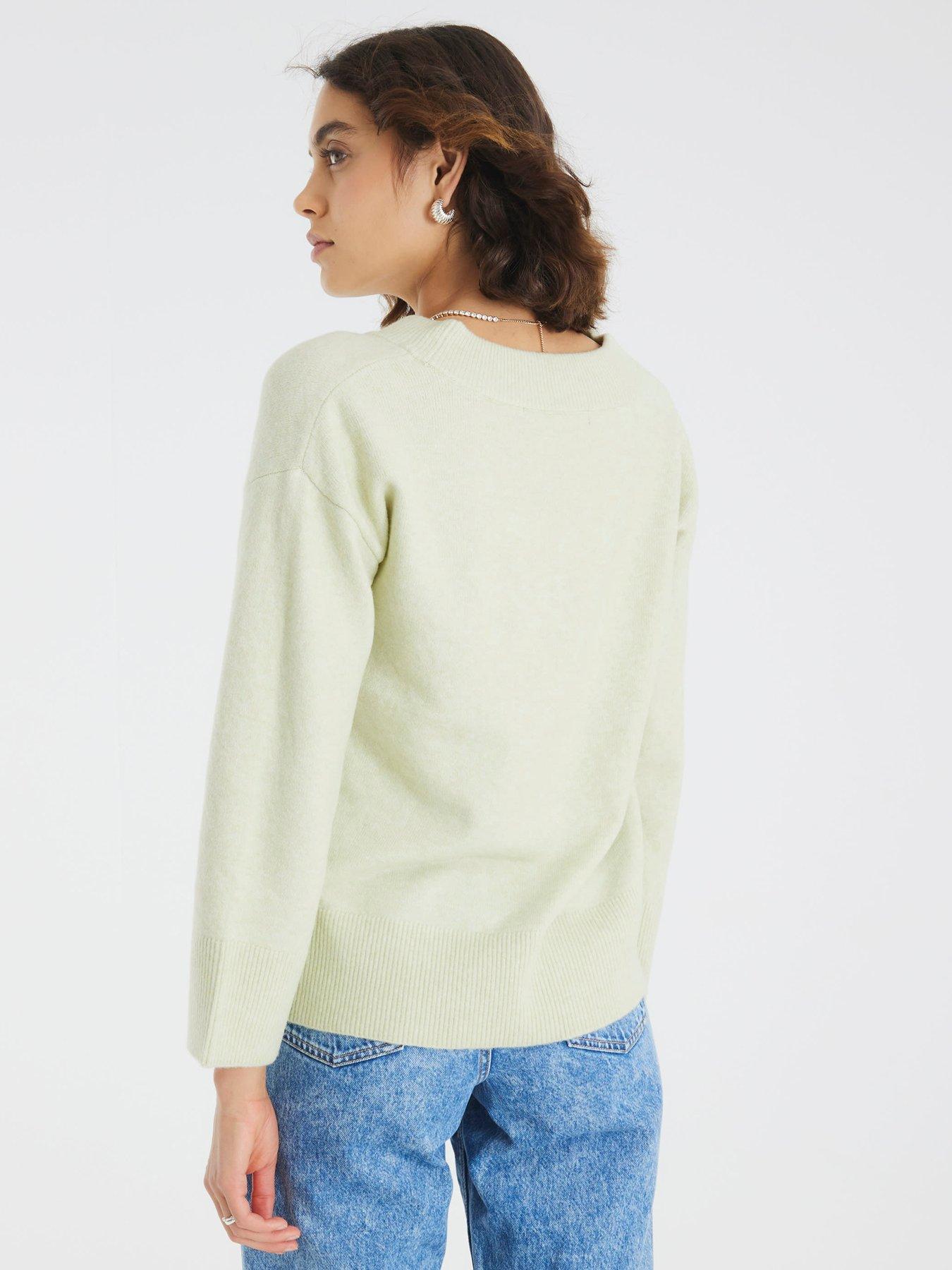 Image 2 of 5 of River Island V Neck Jumper - Green
