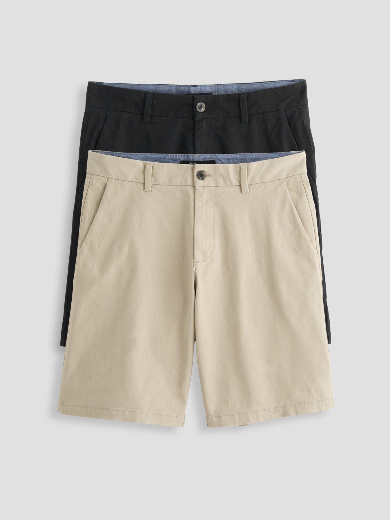 The Very Collection 2 Pack Cotton Rich Chino Shorts - Black/Stone