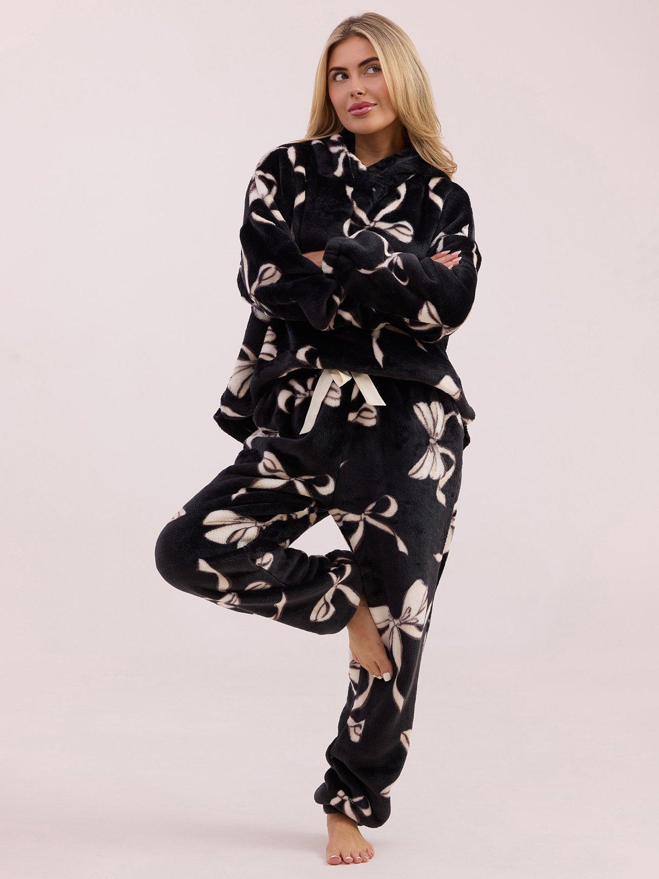 Image 3 of 5 of Jim Jam The Label Bow Print Twosie - Black/white