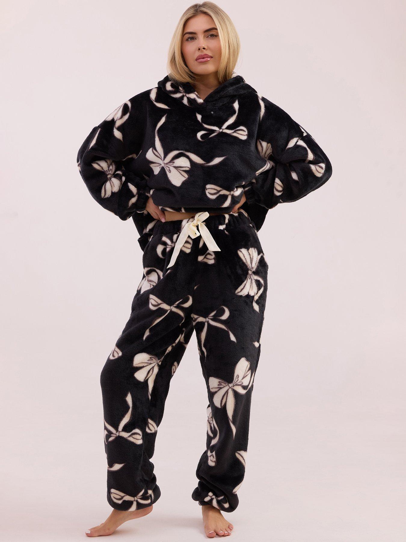 Image 5 of 5 of Jim Jam The Label Bow Print Twosie - Black/white