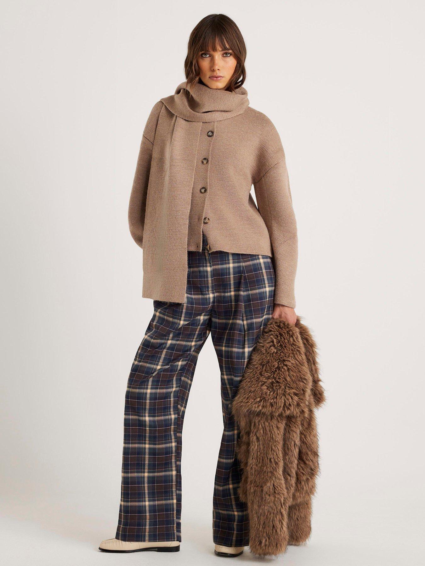 Image 3 of 4 of River Island Wrap Scarf Cardi - Beige