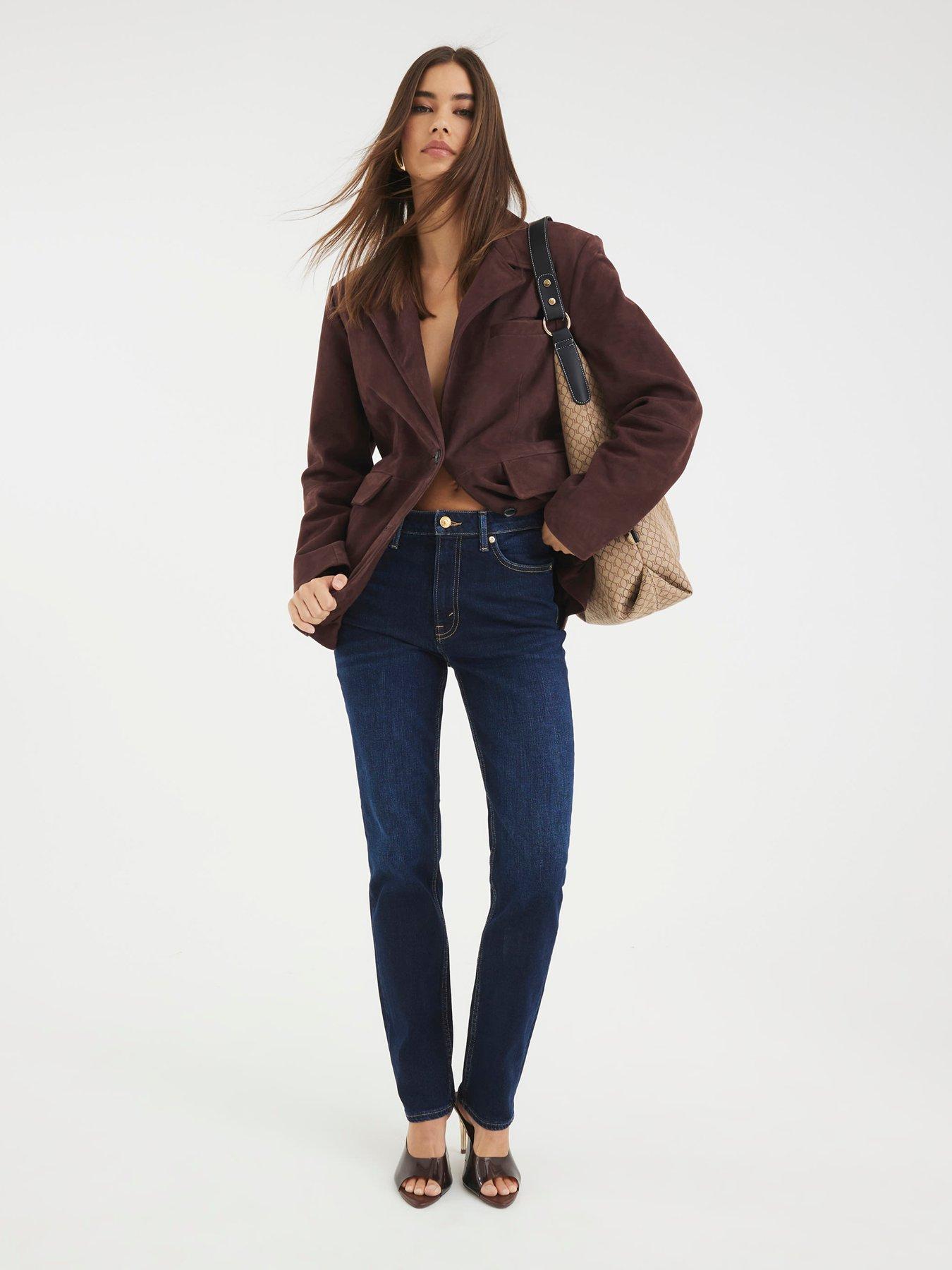 undefined High Rise Ankle Slim Gemini Jeans - Blue