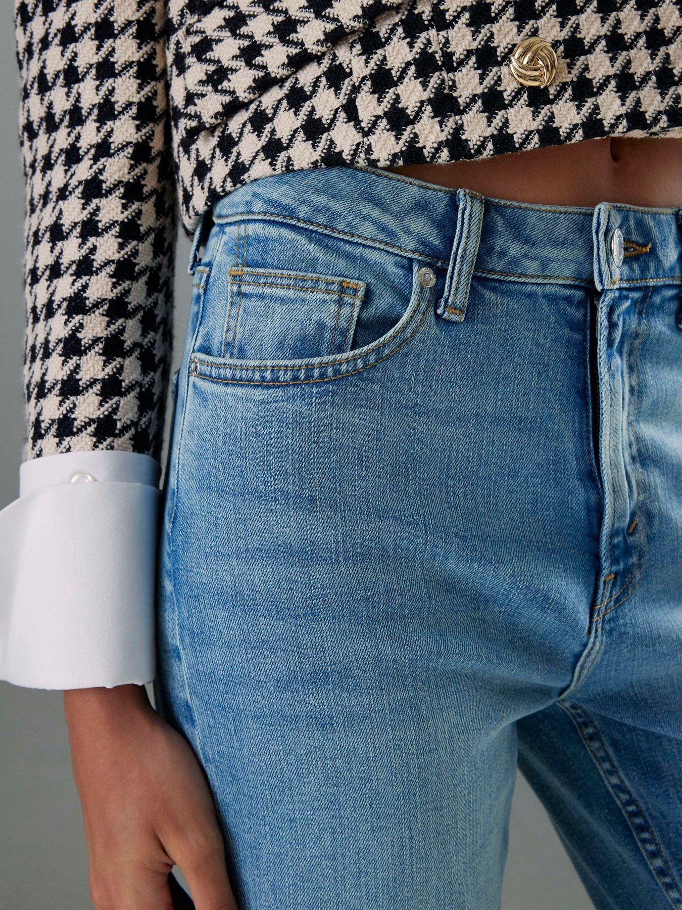 Image 4 of 4 of River Island High Rise Ankle Slim Leo Jeans - Blue