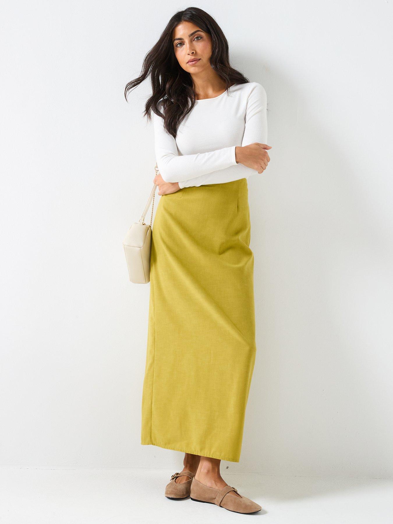  image of vero-moda-josie-high-waisted-skirt-green