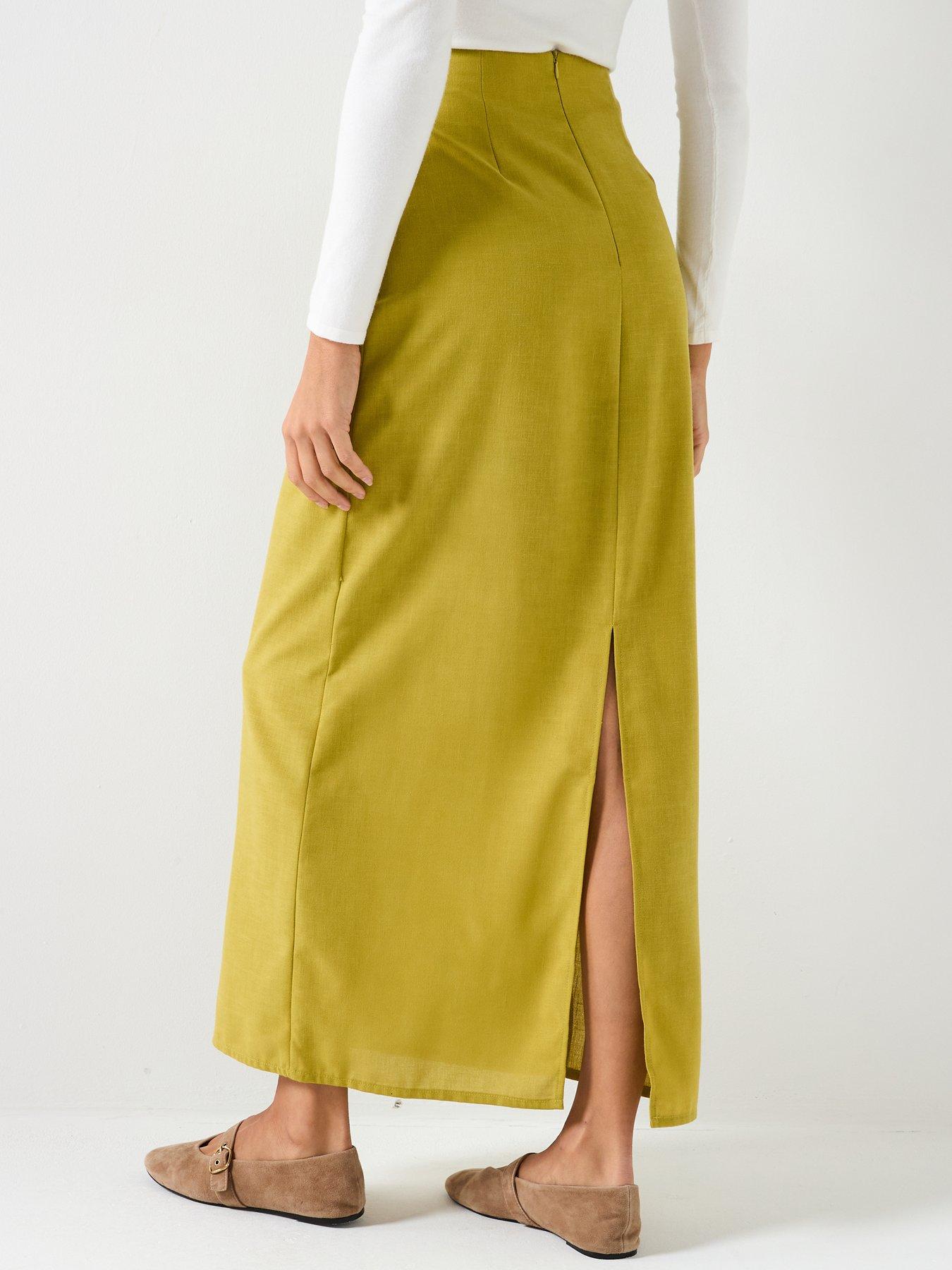  image of vero-moda-josie-high-waisted-skirt-green