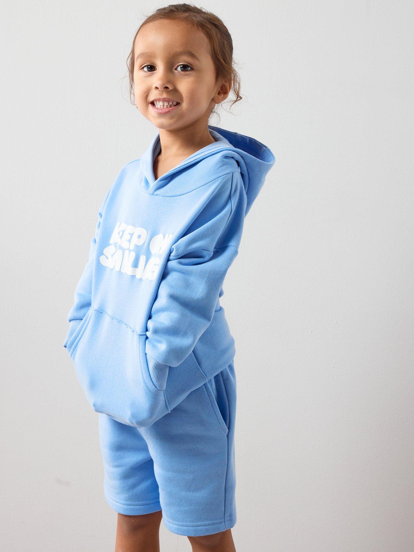 The Very Collection Boys Keep On Smiling Sweatshirt And Sweat Shorts Set - Blue