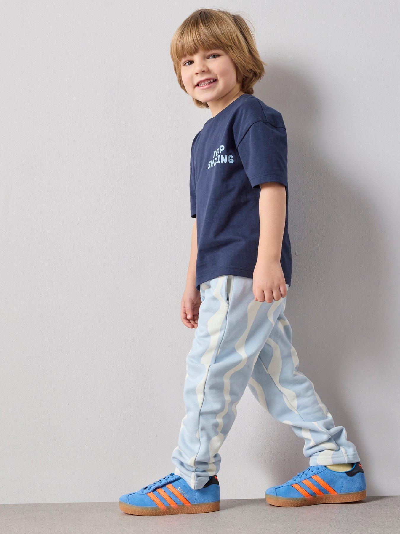 The Very Collection Back Print T-Shirt And Wavy Joggers - Blue