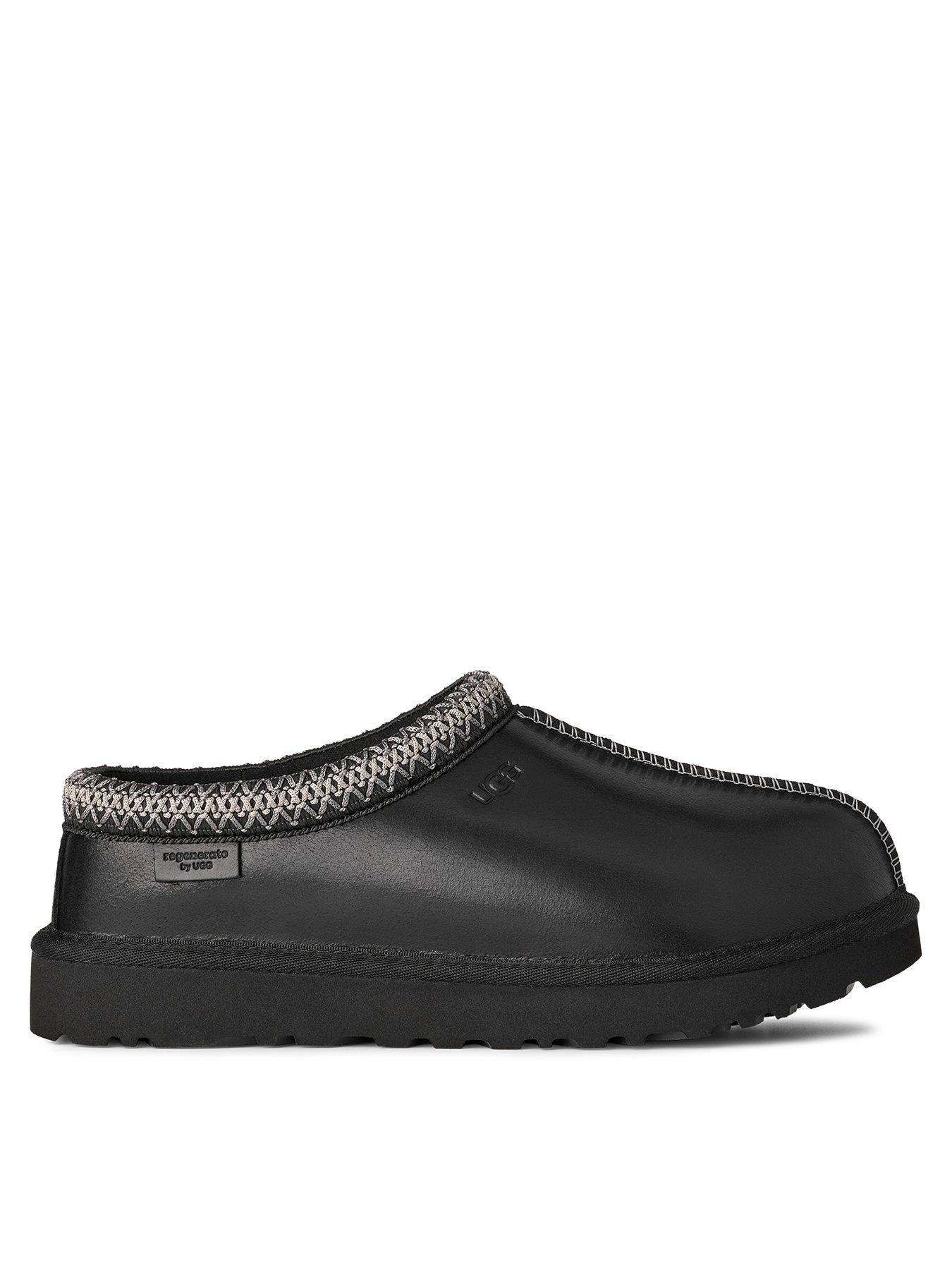 Image 1 of 6 of UGG Tasman Leather Regen Slippers - Black