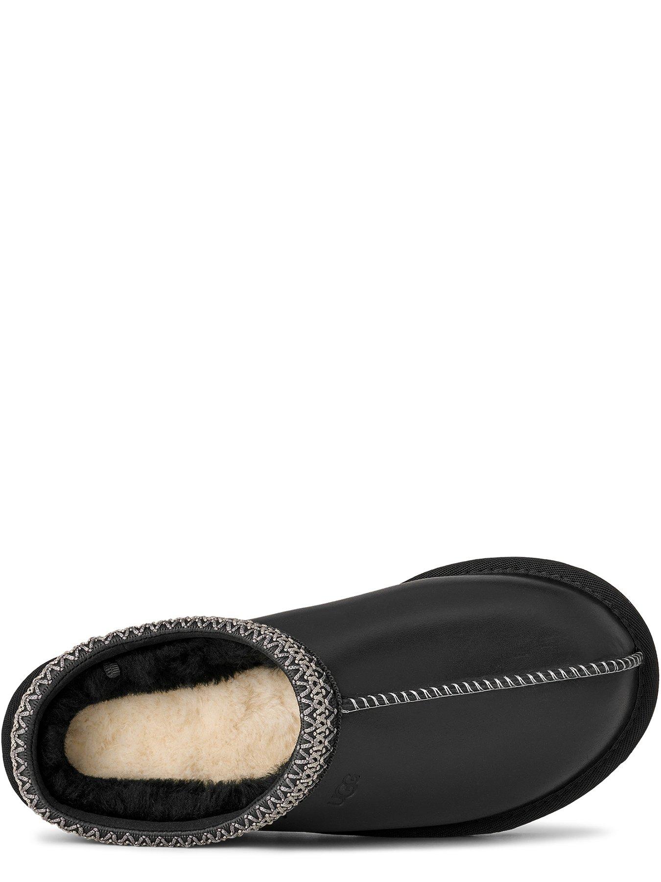 Image 4 of 6 of UGG Tasman Leather Regen Slippers - Black