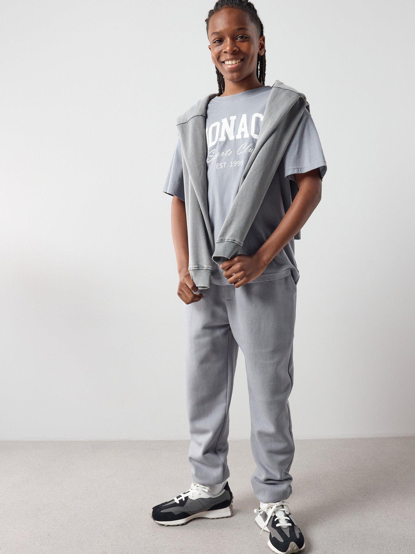 Image 1 of 6 of The Very Collection Boys Monaco T-shirt And Joggers Set - Grey