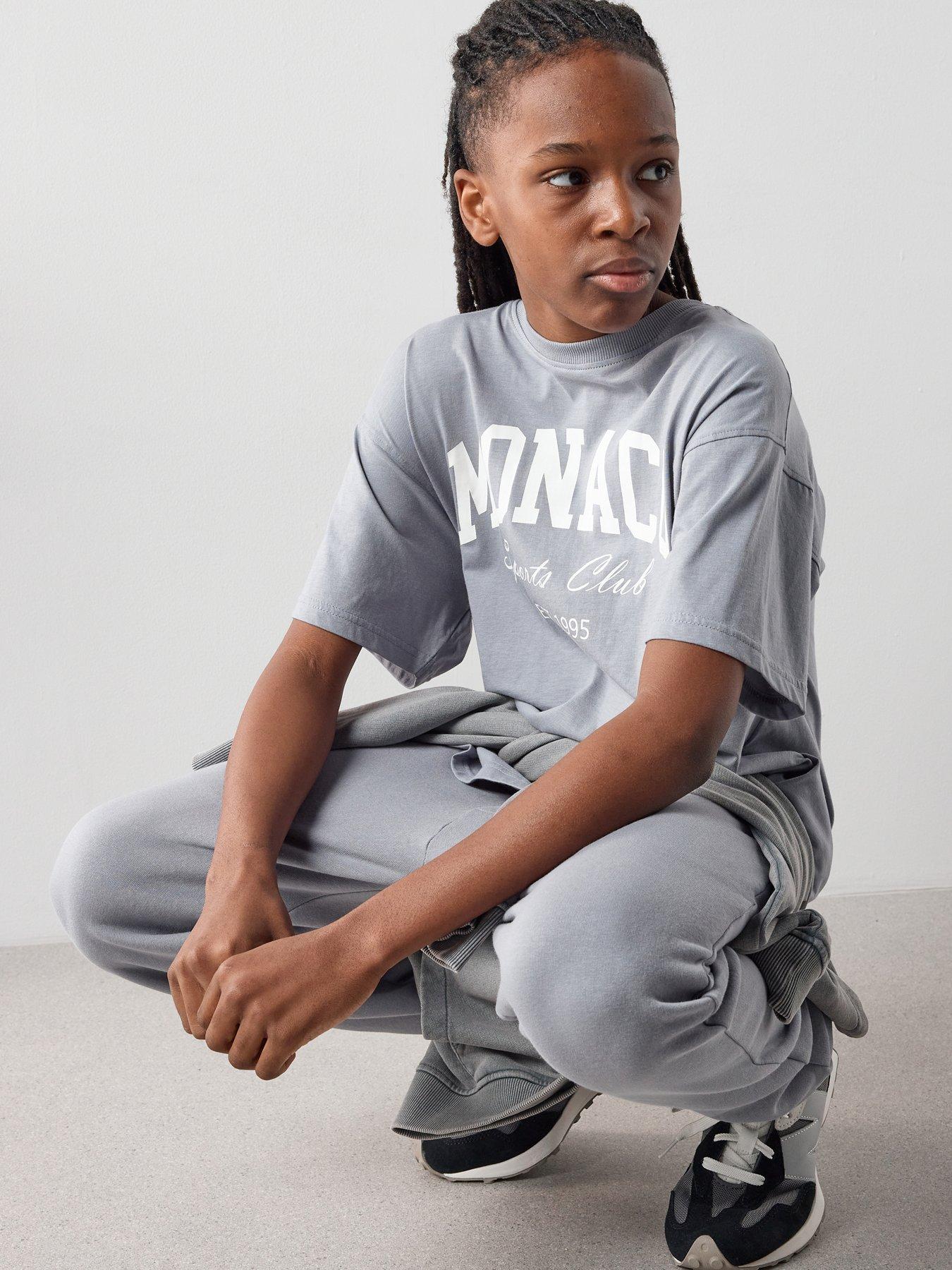 Image 3 of 6 of The Very Collection Boys Monaco T-shirt And Joggers Set - Grey