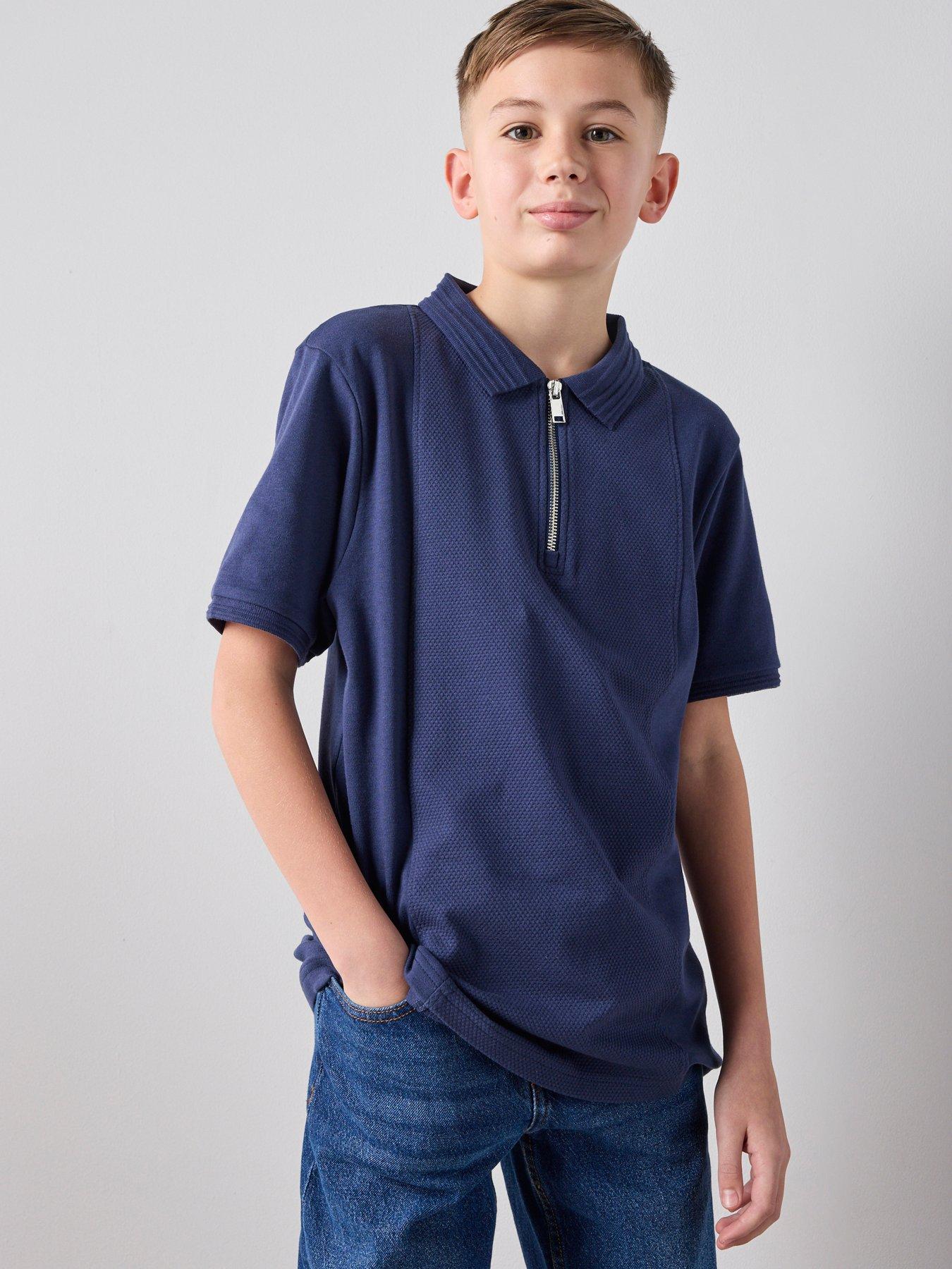 The Very Collection Boys Textured Detail Polo T-Shirt